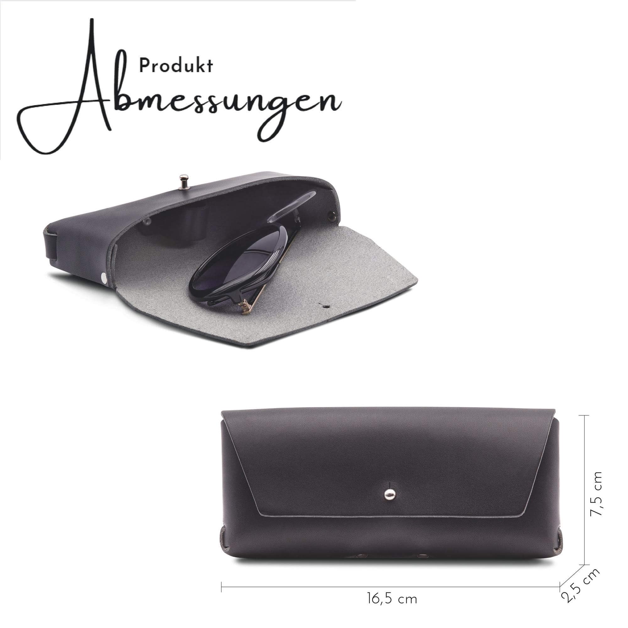 Thielemann THEWO Brillenetui Gert aus Leder für Lesebrille, große Sonnenbrille, Gleitsichtbrille, Soft Case Etui Leder für Damen & Herren, Brillenaufbewahrung