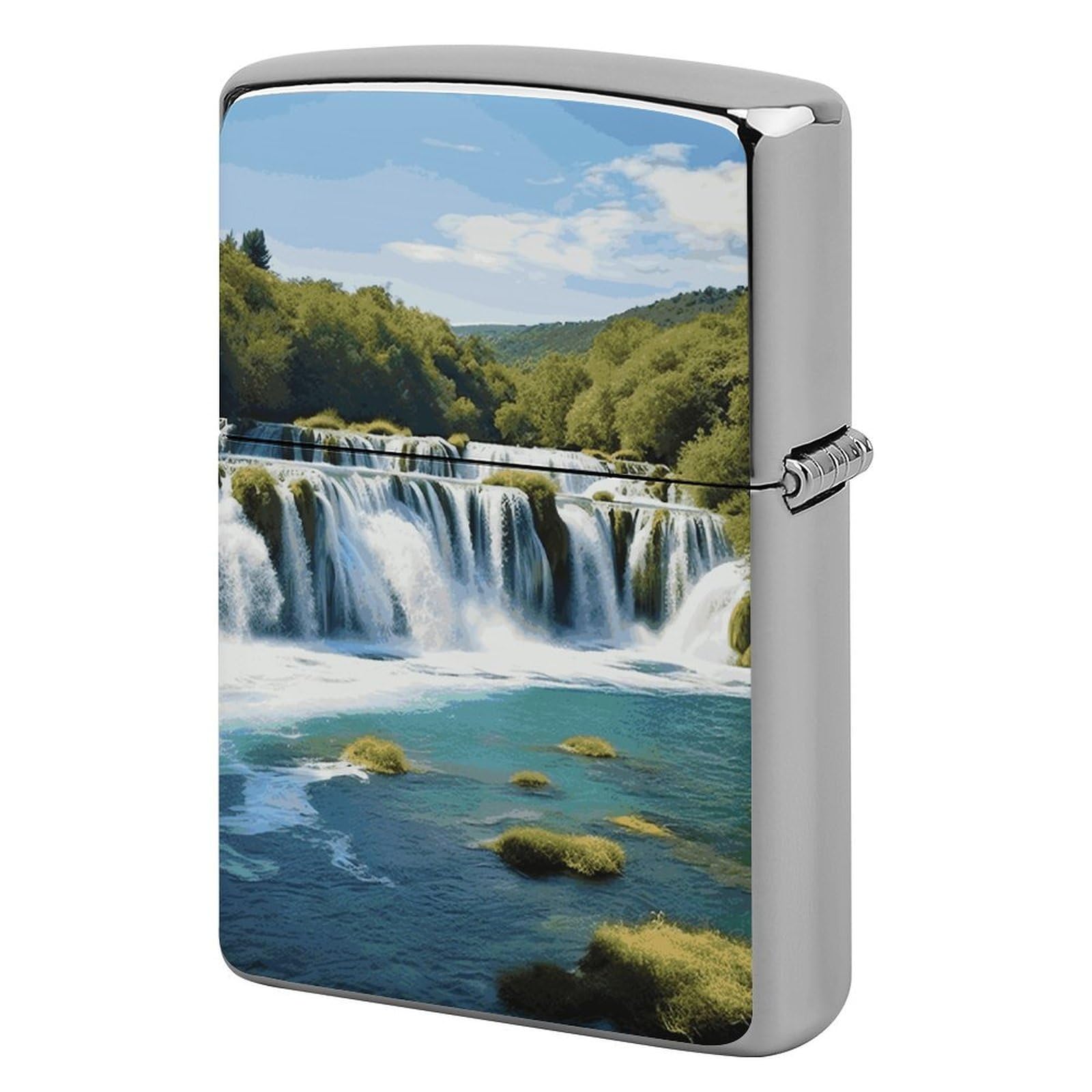 Waterfalls on Krka River Lighter Case for Men, Personalized Lighter Cover for Valentine's Day Gifts, Flip-Top Lighters Shell for Outdoor, Portable Lighters Protective Sleeve
