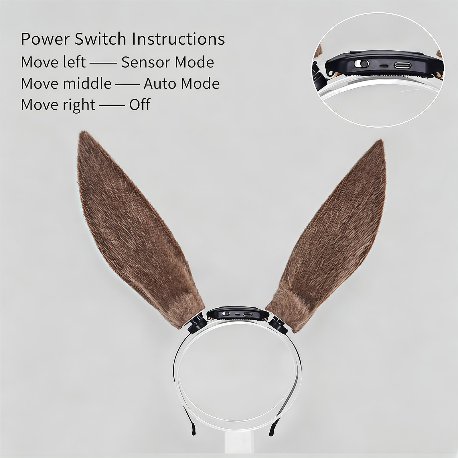 Juego de tocados para eventos de orejas con accesorios de vestir eléctricos para fiestas de disfraces, looks de fotos y escenario, disfraz de orejas de felpa, accesorio recargable, cosplay, convención