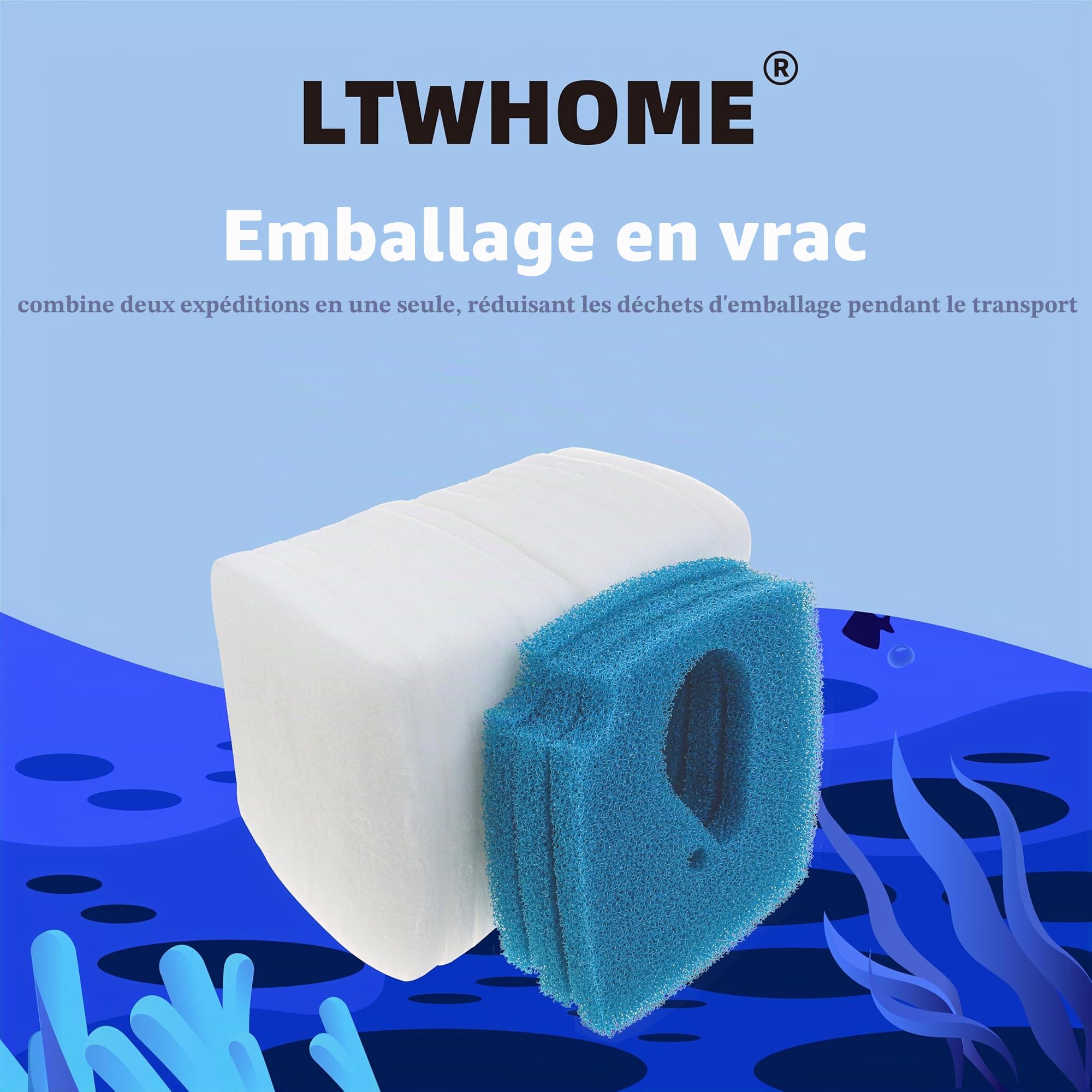 LTWHOME Remplacement Grossier et Excellent Filtration Tapis Ensemble Convient pour Eheim 2616760 Professionnel 3e 2076/2078/450/700/600T(Paquet de 15, 3 Ensemble)