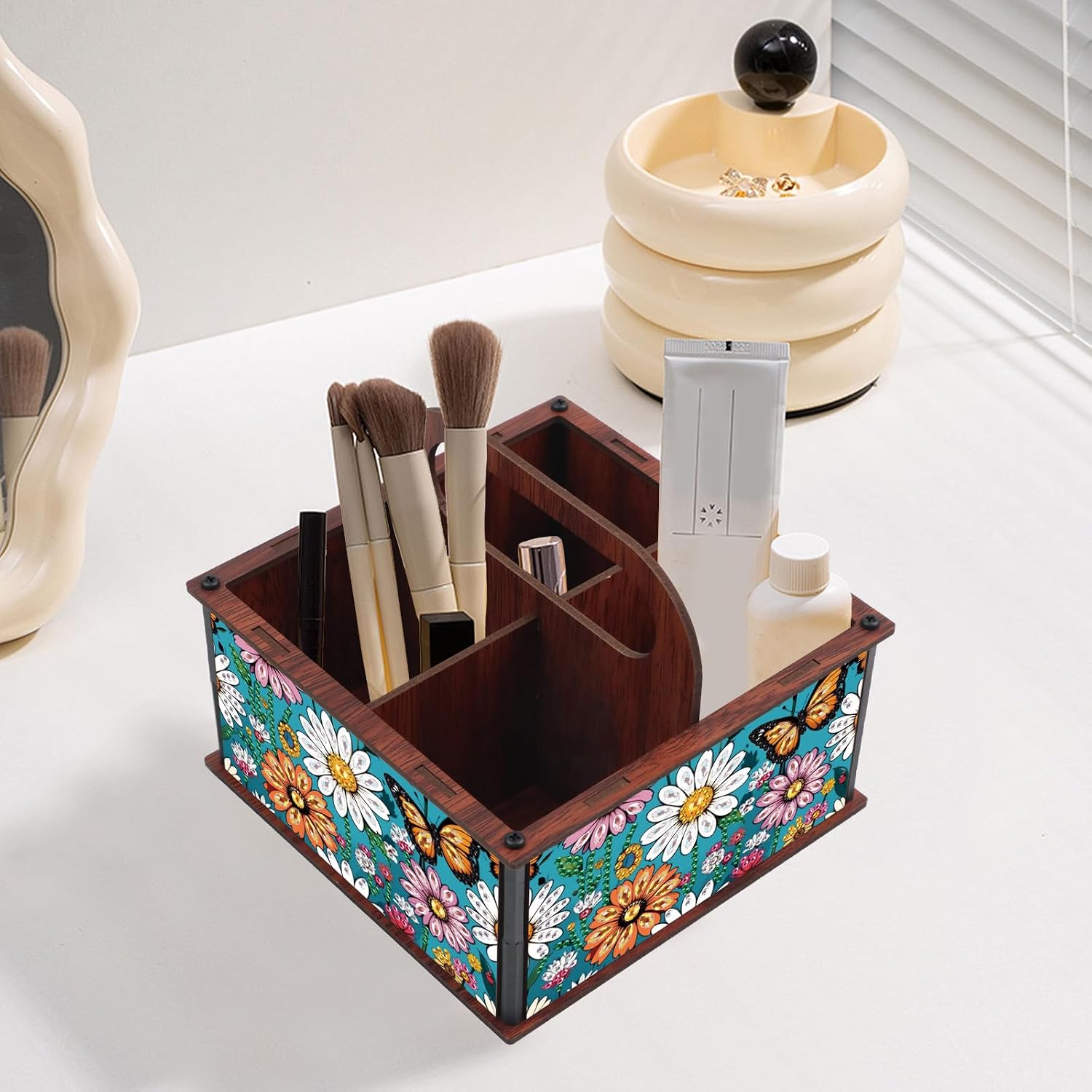 RbaArt Diamond Painting Kit Storage Box, Flowers Diamond Art Multi Compartment Carry Along Storage Box DIY Craft Project for Organizing Items, Perfect as a Christmas or Birthday Gift image 5
