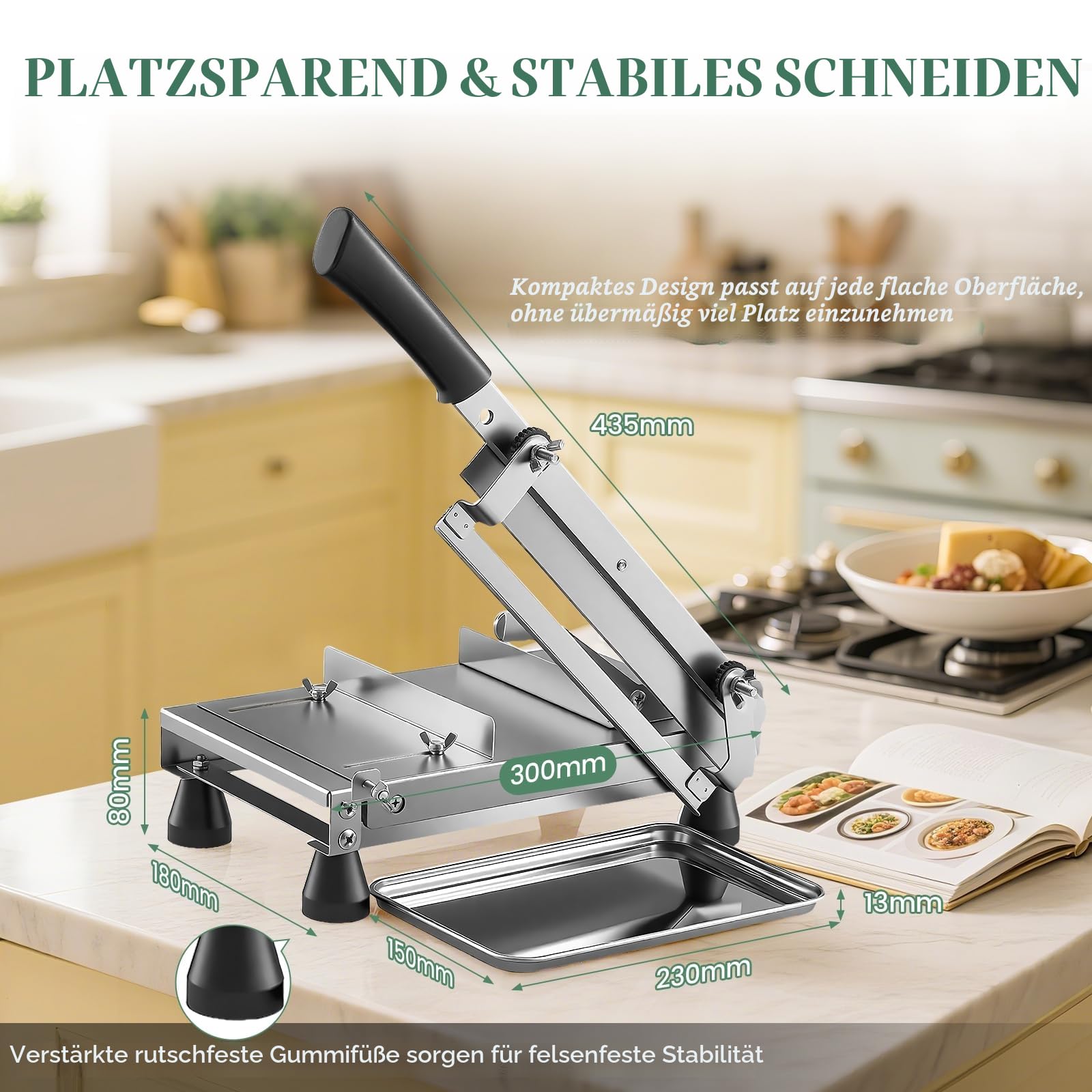 Huanyu Käseschneider 1-55mm Dicke Einstellbare Käseschneider für Blockkäse Multifunktionale Lebensmittelschneider für Butter, Brot, Wurst und Gemüse