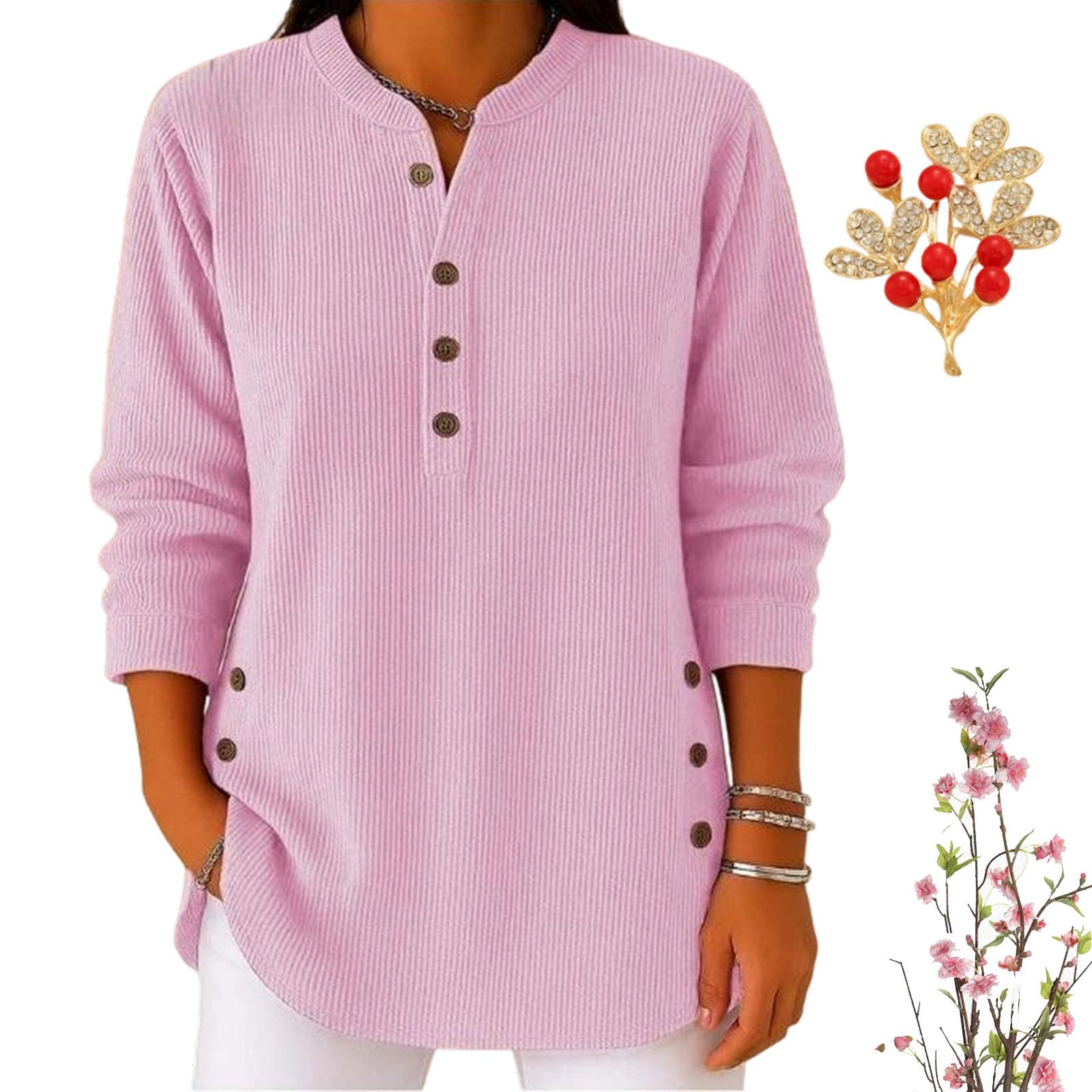 Womens Solid Color Crew Neck Long Sleeve Casual Loose Knit Pullover Sweaters Crewneck Knit Sweater Jumper Tops
