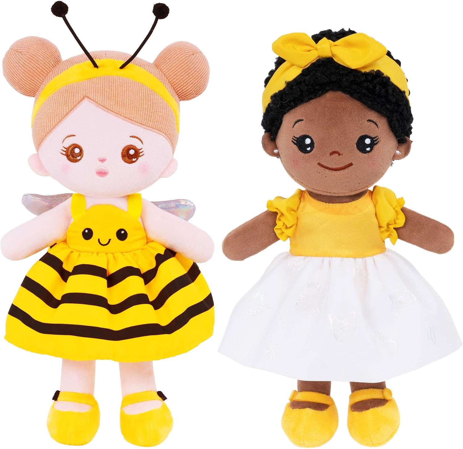 OUOZZZ 2 PCs 12.6" Soft Baby Doll for Girls - First Baby Doll Plush Rag Doll Sleeping Cuddle Buddy Doll Toy for Kids