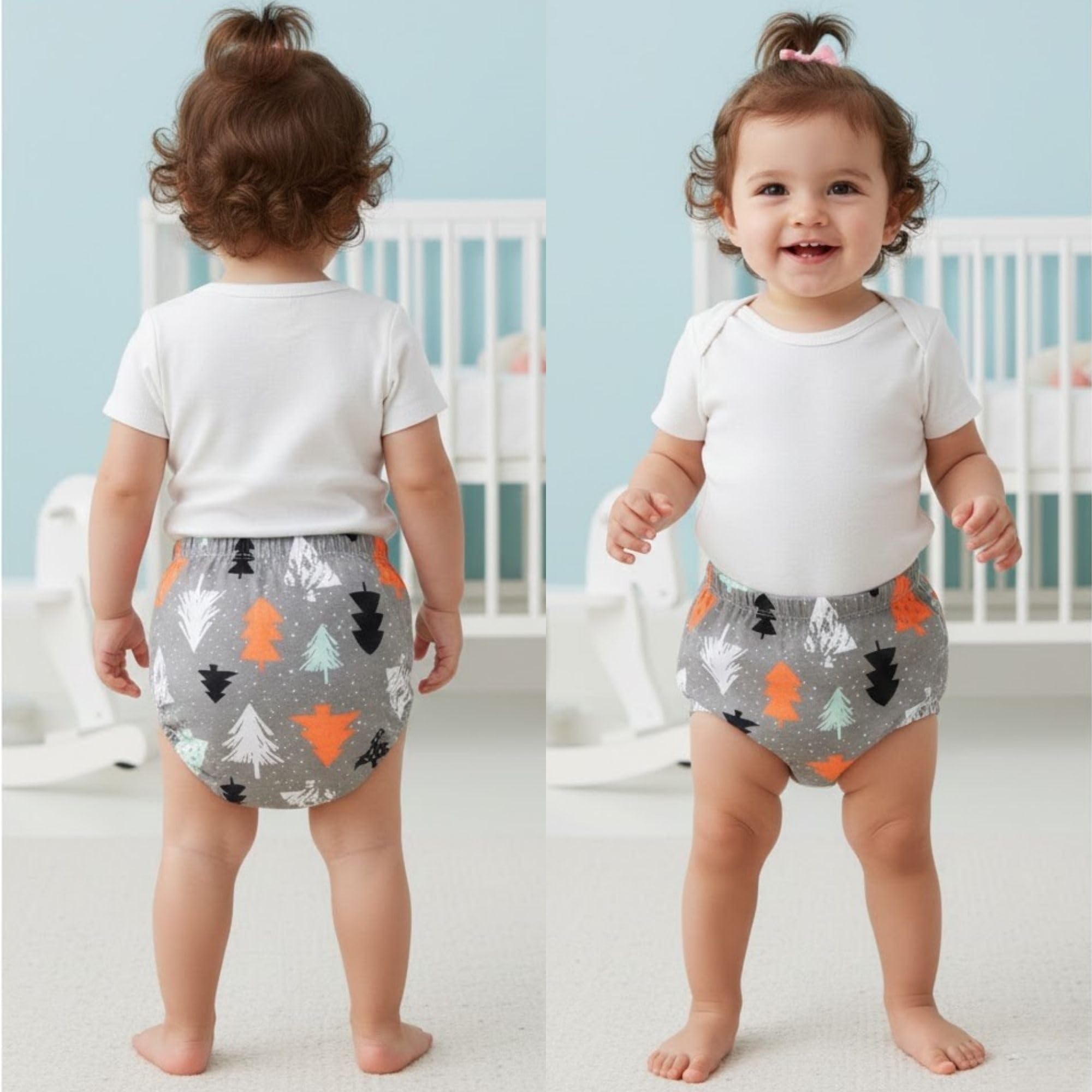 BEMBIKA Potty Training Pant for Babies Cotton Reusable Leakproof Padded Underwear for Kids Ideal for Diaper-Free Time & Mess-Free Potty Training - (Small Tree - 18M to 24M-L)