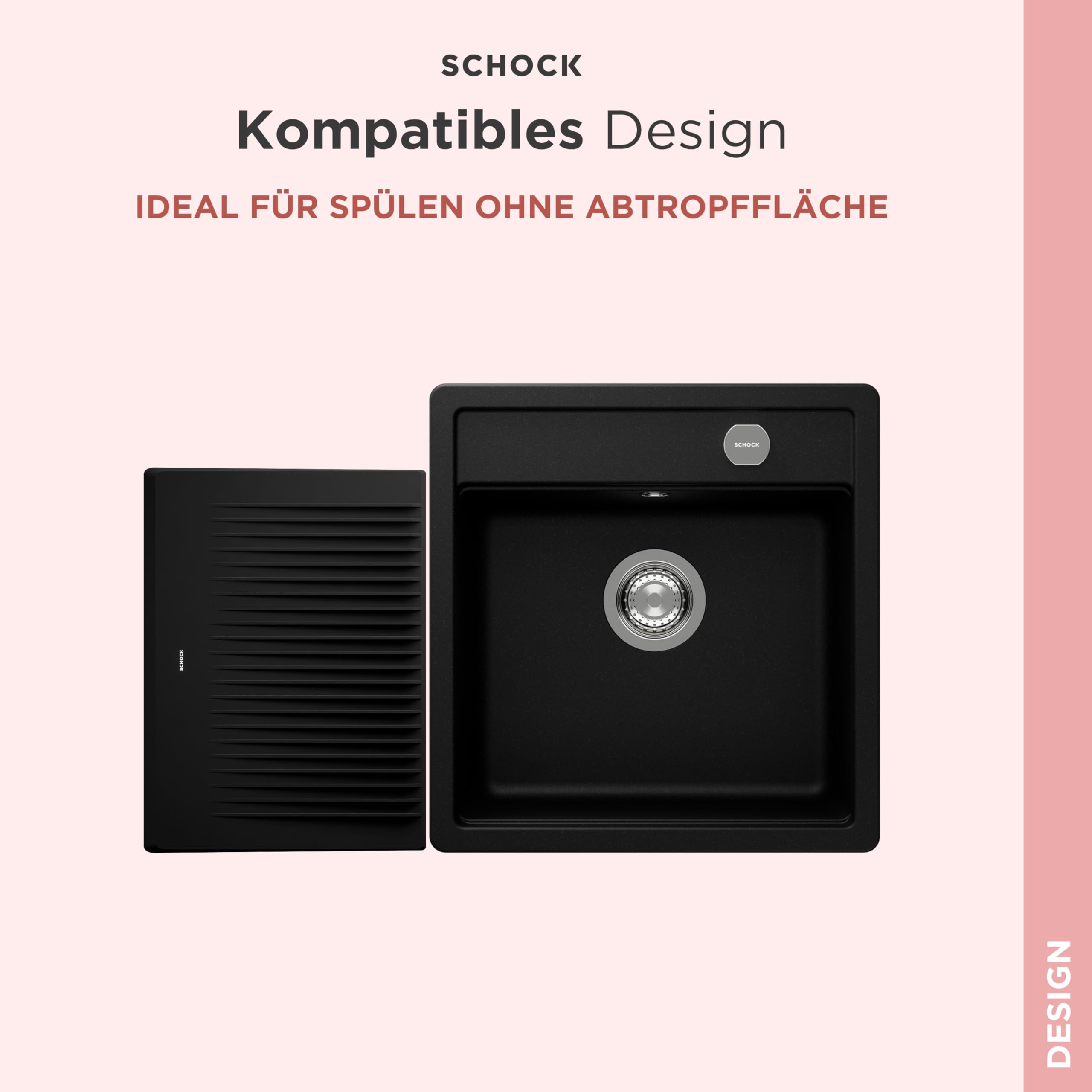 SCHOCK® Abtropfmatte Silikon anthrazit 40x30cm I Hitzebeständige und flexible Abtropfmatte für Spülen ohne Abtropffläche I Spülmaschinenfest rutschfest I Geschirr Abtropfmatte spülmaschinengeeignet