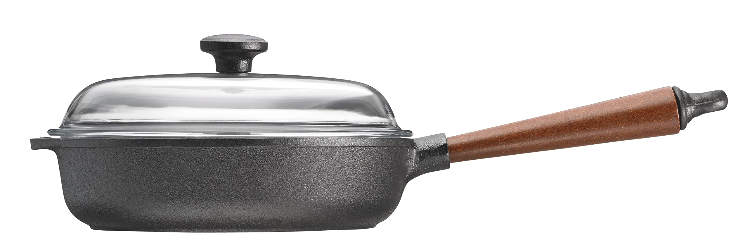 Skeppshult Patelnia do smażenia/smażenia z drewnianym uchwytem i pokrywką, 25 cm