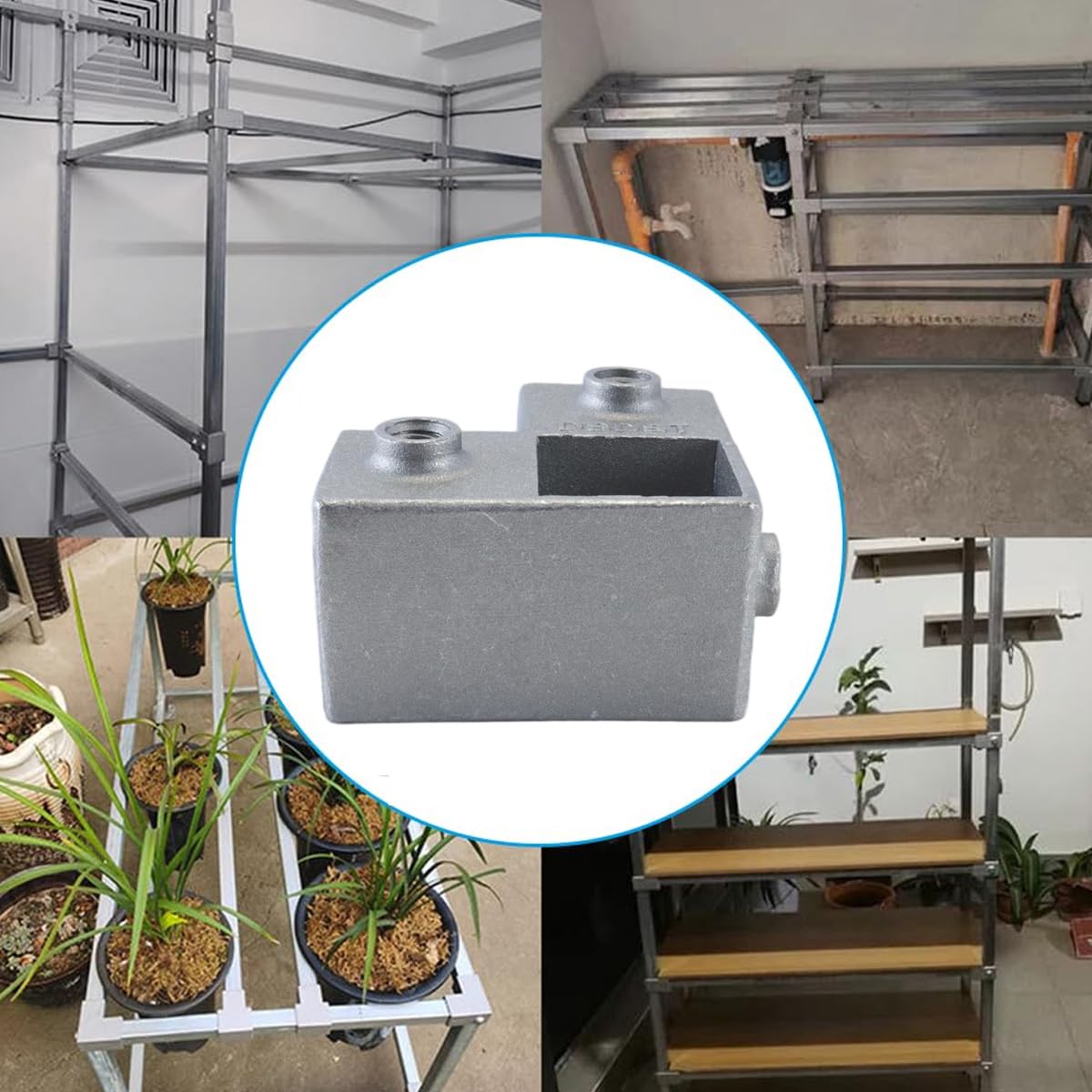 Ludom Conector De Tubo Cuadrado De 90 Grados, 3 Vías, En Forma De L, De Aleación De Aluminio, 8 Unidades