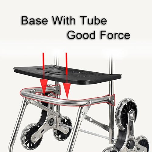 Miniatura 5 de Camión de mano, carrito móvil con ruedas, carrito de comestibles plegable, con bolsa extraíble y carrito personal rodante, estándar (color: raya