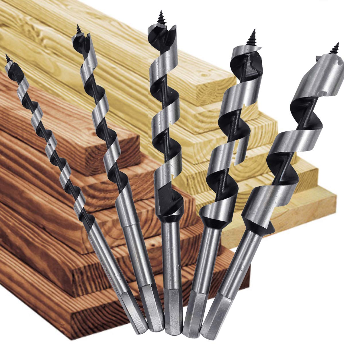 Wood Auger Bits 7/16" Diameter with 9"-inch Length Woodworking Ship Auger Bits