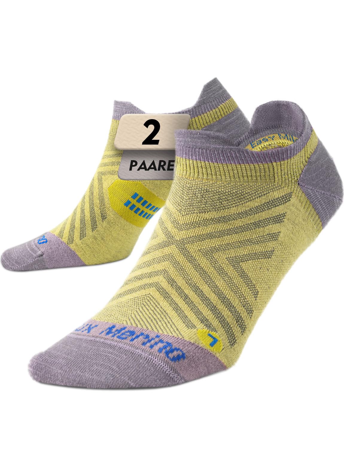 Juclise Merinowolle dünne Kurz Laufsocken Sneaker Kompressionssocken Wandersocken, anti blasen Feuchtigkeitsableitend
