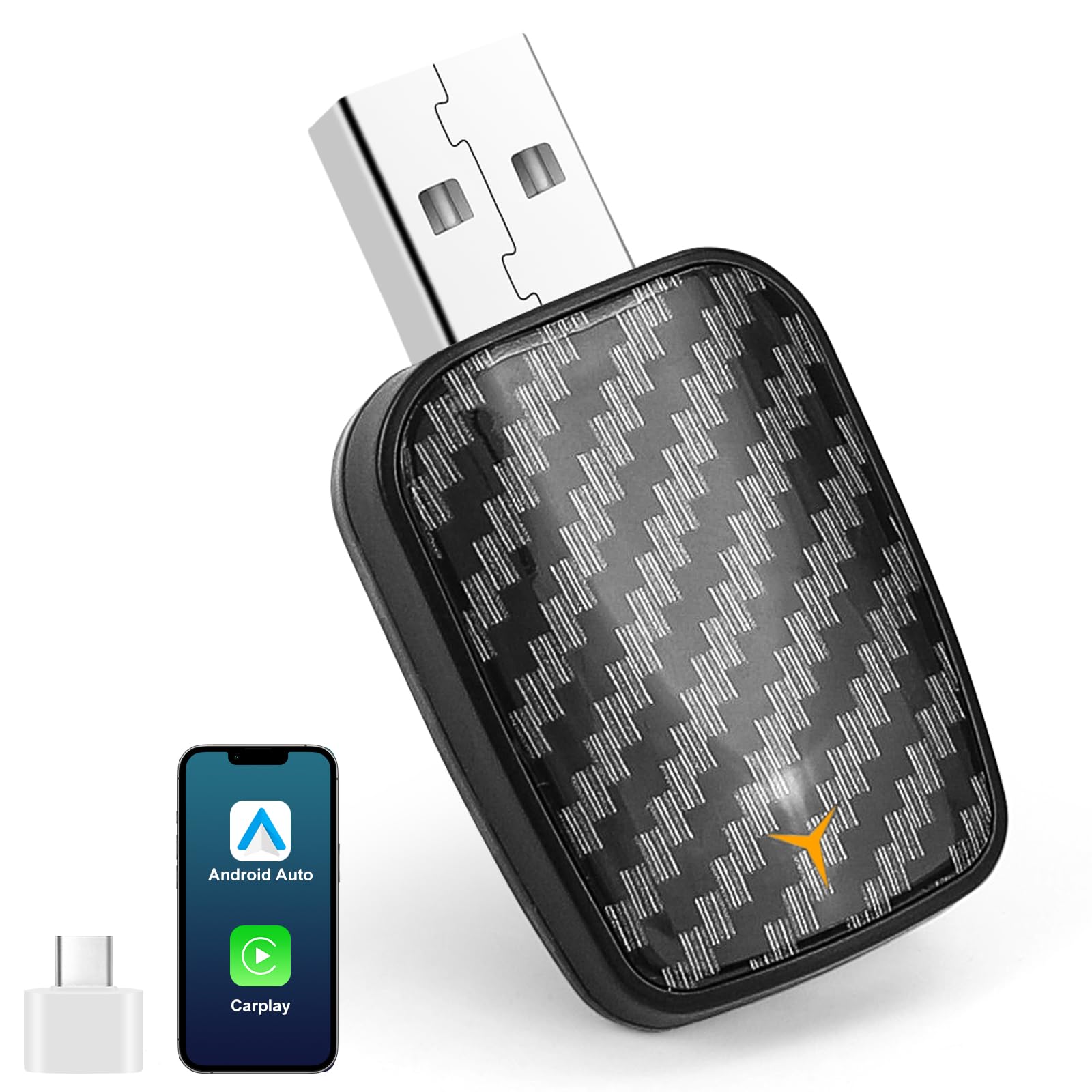 GuKKK Adattatore Carplay Wireless, Adattatore Wireless 2 in 1 per Android Auto e CarPlay, Converti Android Auto Cablato in Wireless, Adatto per Auto con AA e Carplay, 5GHz WiFi USB C/A, Plug & Play