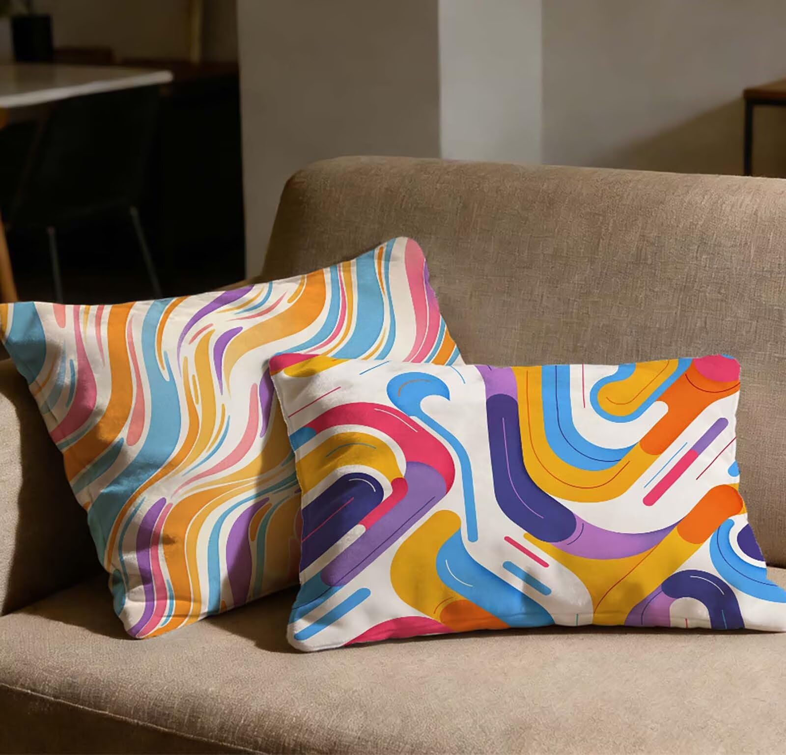 Taie oreiller 60x90 anti-plis en velours avec zip invisible pour rénover un canapé fatigué