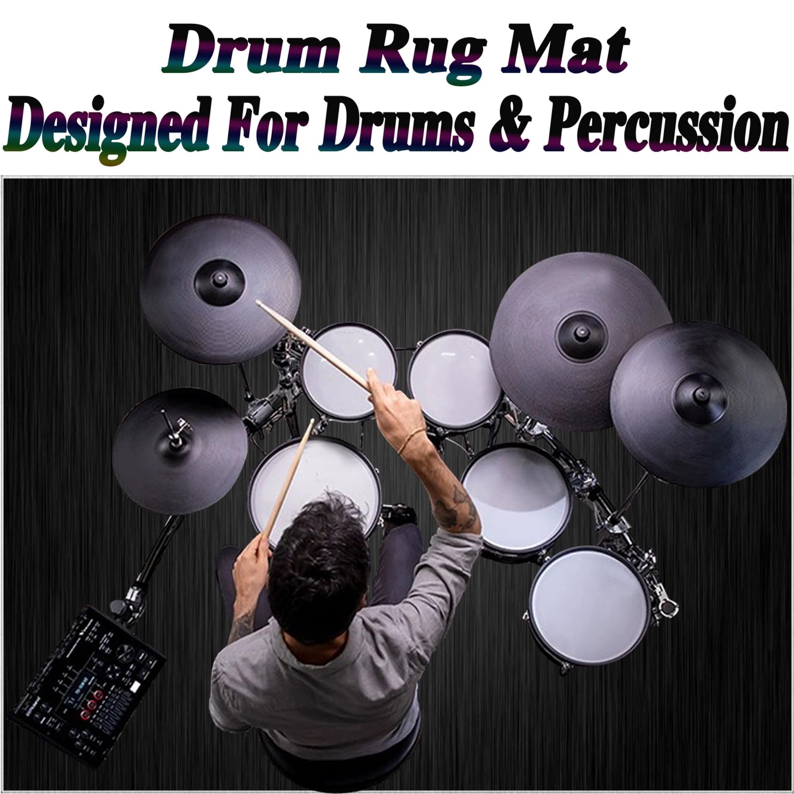 Drumming wygłuszający dywan akustyczny, do wnętrz, dywan perkusyjny, antypoślizgowy, dźwiękoszczelny, mata do wewnątrz i na zewnątrz, elektroniczny zestaw perkusji jazzowej, do bębna basowego