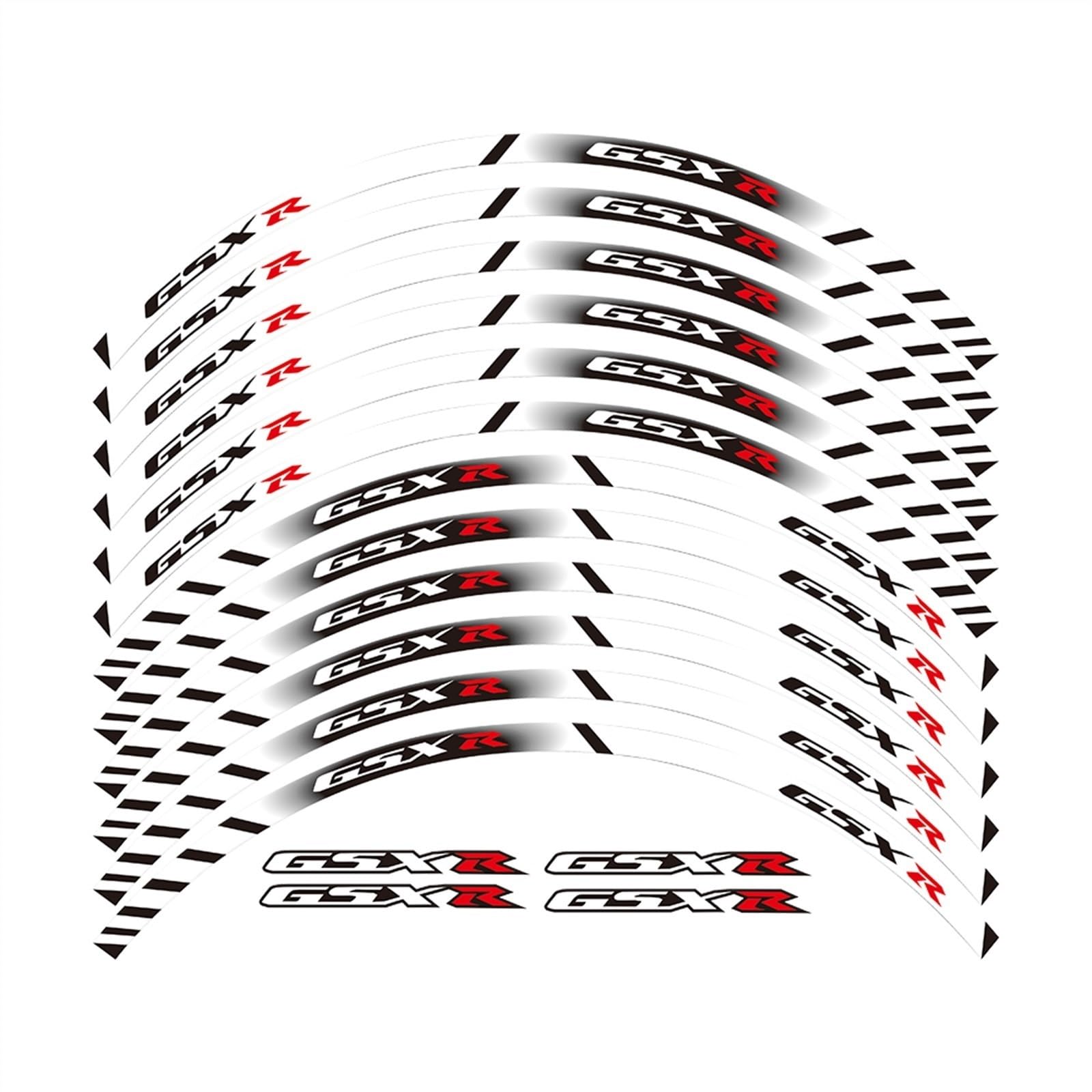 Motorcycle Wheel Stickers Rim Reflective Decals for Suzuki GSXR 250 400 600 1000 750 GSXR1000R GSXR1000 GSXR600 Decorative(Color5)