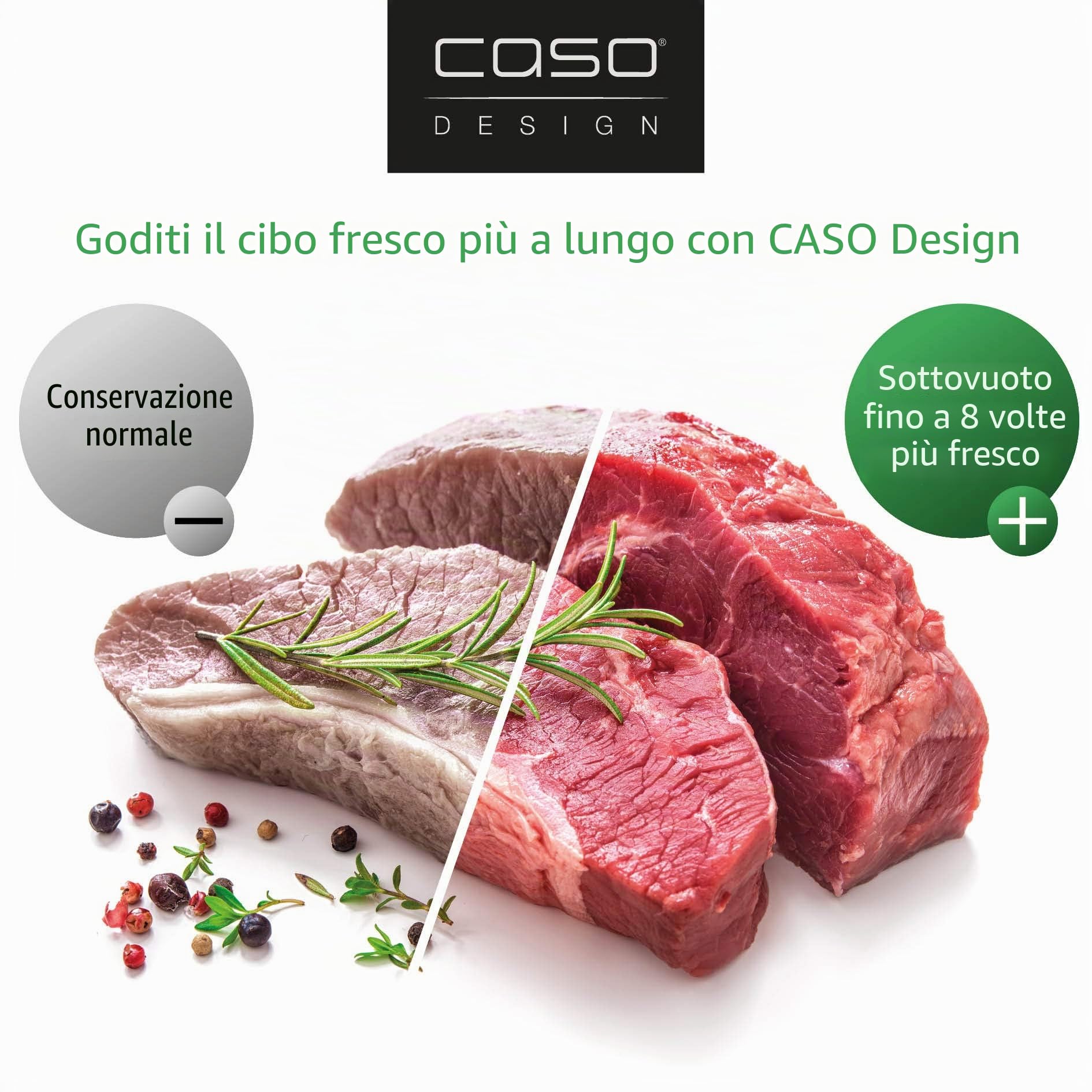 CASO DESIGN 1390 Vc 200 Sigillatrice con Box per Confezionamento Sottovuoto Alimenti