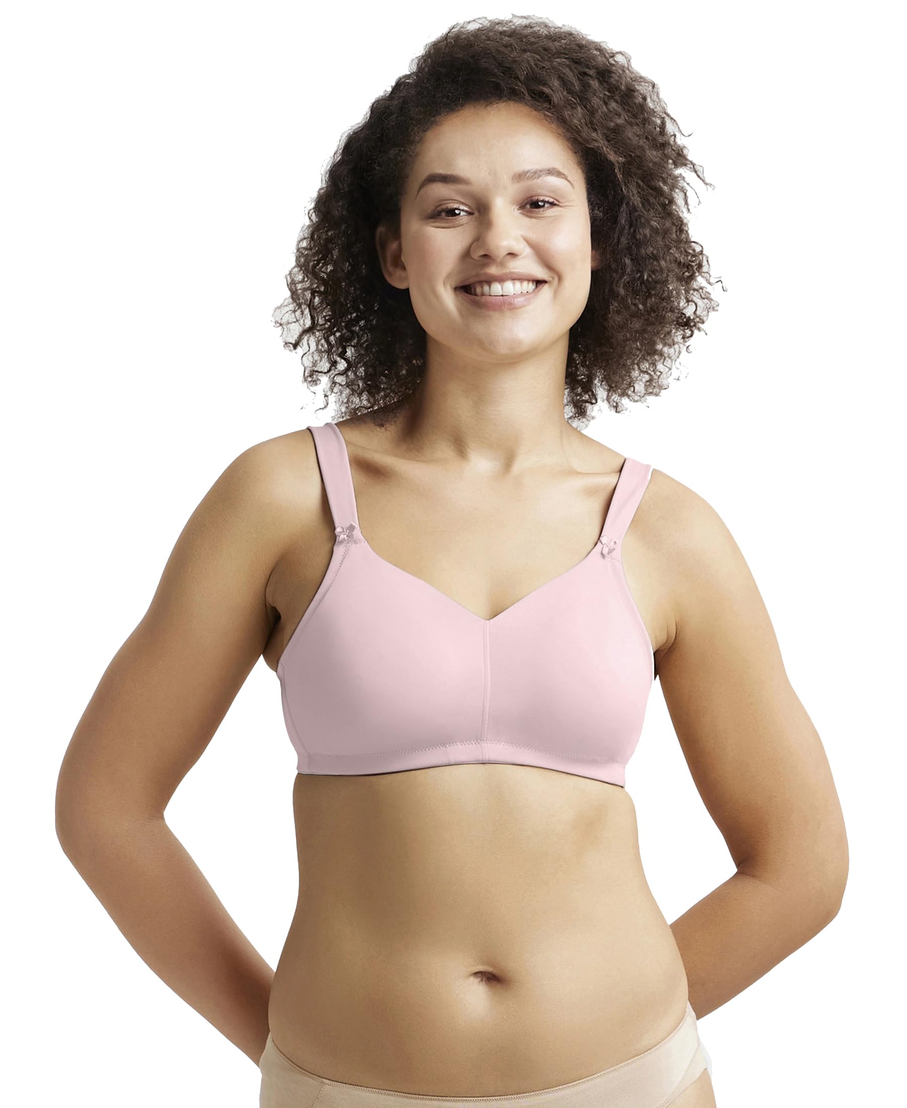 1841 Women's Wirefree Non Padded Soft Touch Microfiber Elastane Stretch Full Coverage Minimizer Bra with Broad Cushioned Fabric Strap_Fragrant Lilac_36DD-image-20