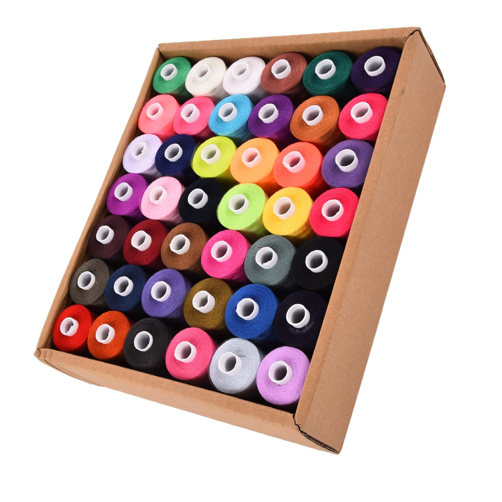 Mavaol Juego de hilos de coser poliéster 1000 yardas 42 colores Kit de carretes de bordado DIY para el hogar