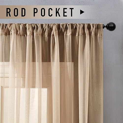 Miniatura 8 de MRTREES Cortinas traslúcidas blancas extra anchas de 100 x 84 pulgadas de largo, cortinas traslúcidas para sala de estar, paneles de cortina