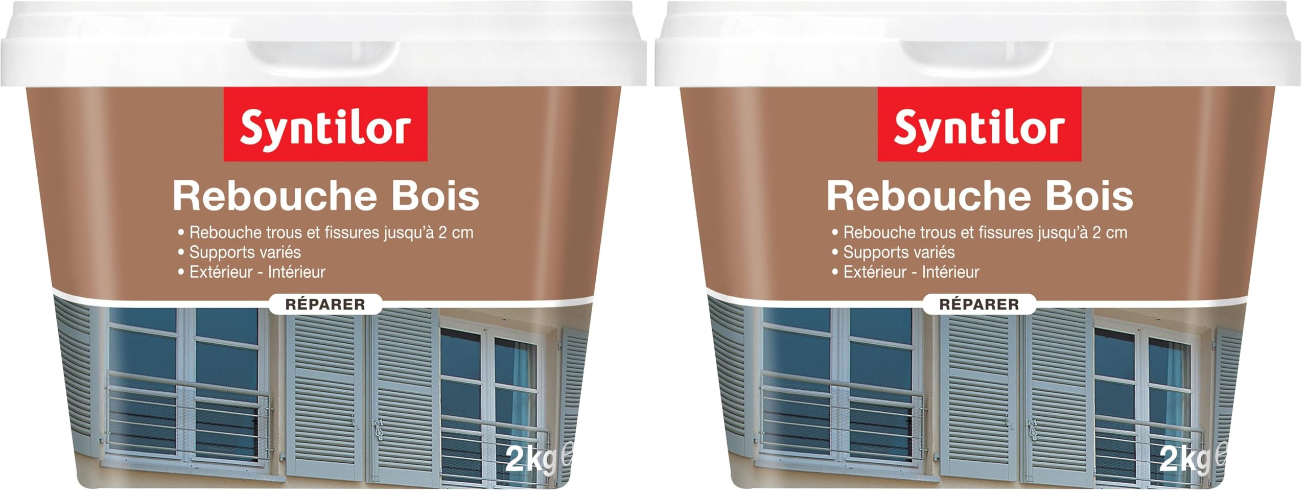 Rebouche bois Syntilor mastic reparation fissure trou grand format 4Kg