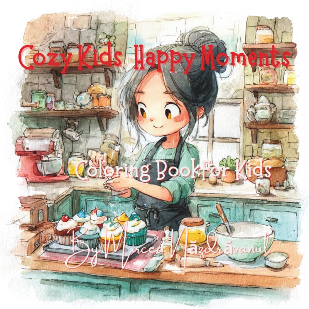Cozy Kids Happy Moments: A Cute and Cozy Coloring Book for Kids Ages 3–8 with Sweet Everyday Moments, Simple Designs and Relaxing Fun