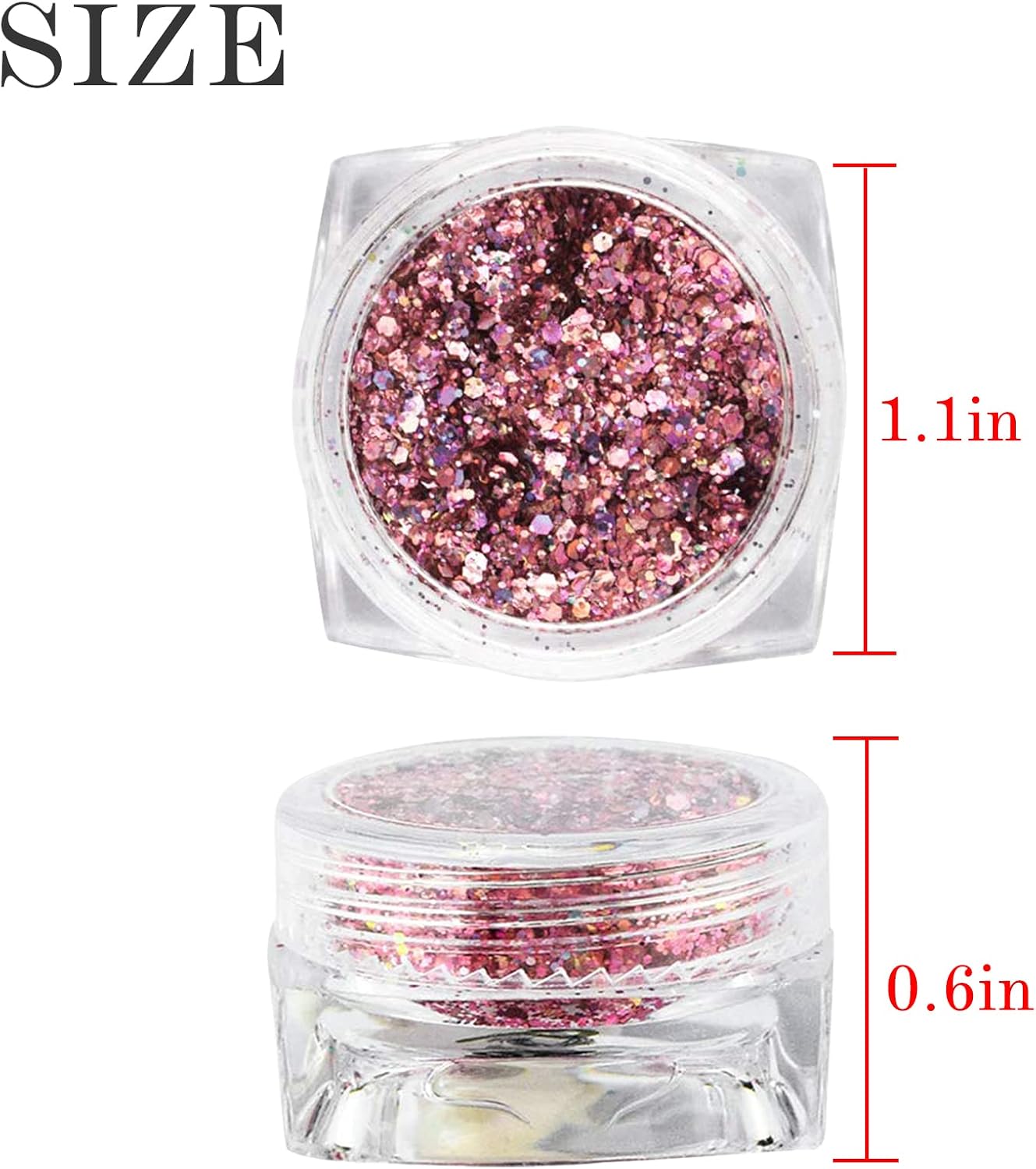 Holographic Nail Art Glitter Sequins, 6 Boxes 3D Mermaid Flake Nails Glitter, Shining Flakes Acrylic Powder Dust for Nails Decoration,HJ-ND118