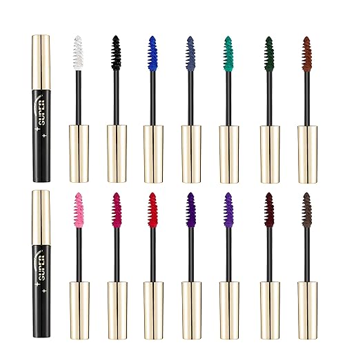 Miniatura 6 de Máscara de pestañas azul y verde para pestañas, máscara de pestañas gruesa de larga duración, resistente al agua, fibra a prueba de manchas,