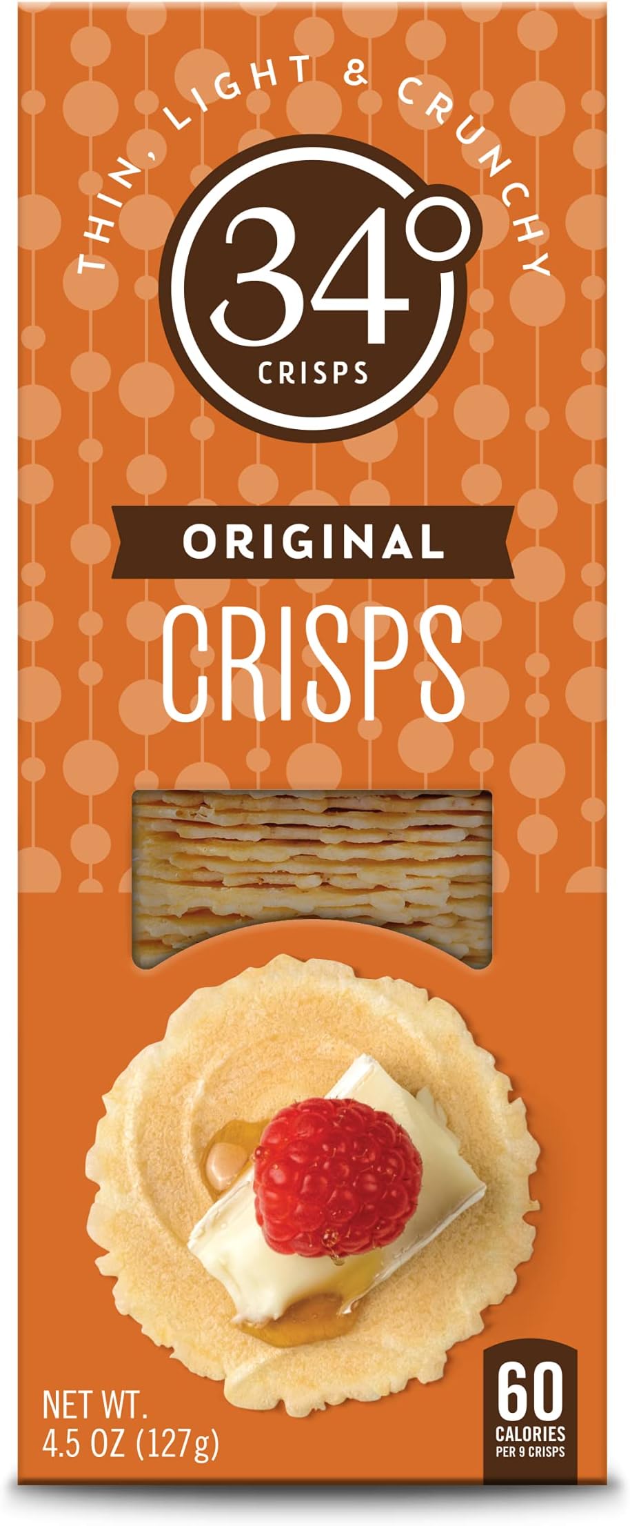 34 Degrees Crisps | Original Crisps | Thin, Light & Crunchy Crisps, 18 Pack (4.5oz each)