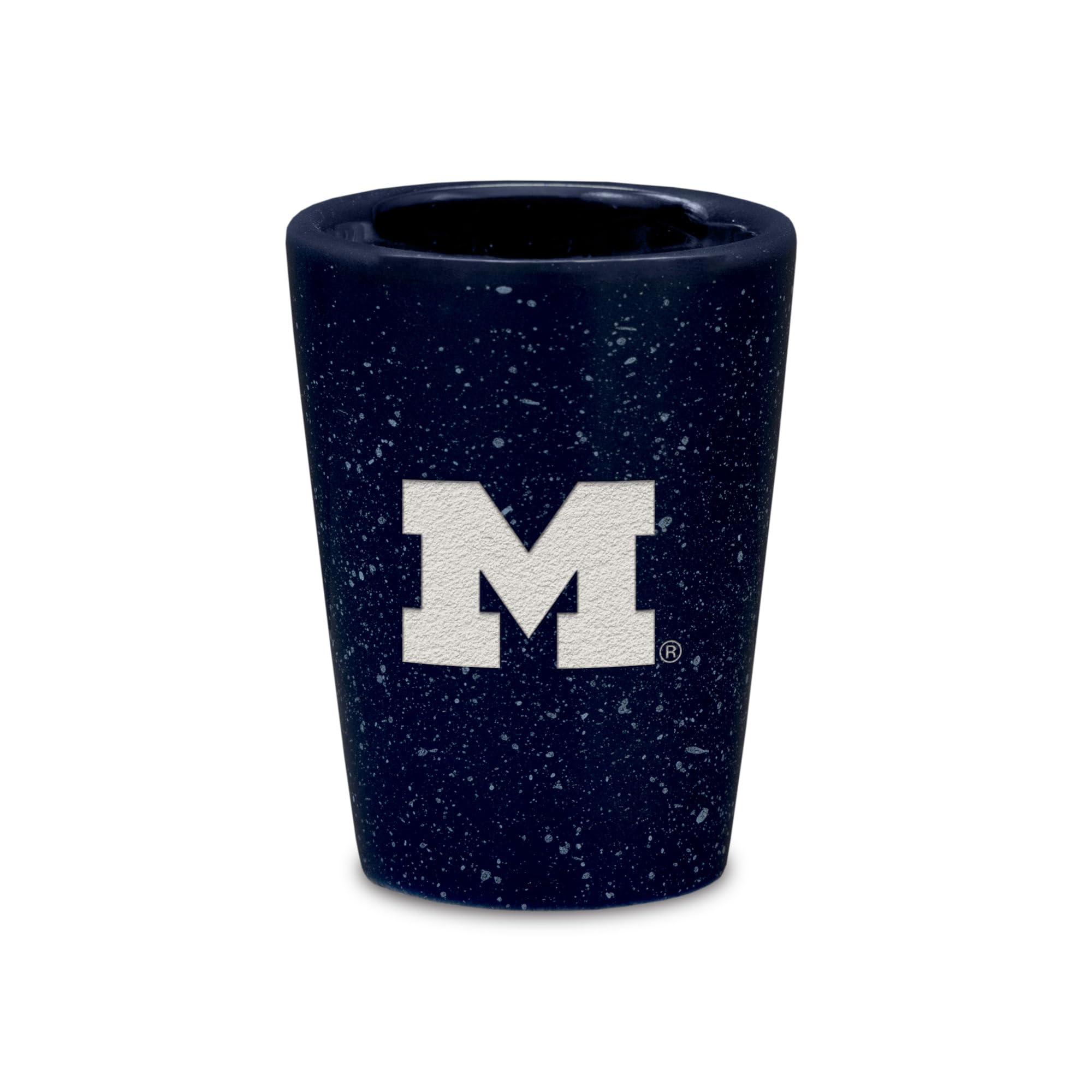 Verre à shot Michigan Wolverines en céramique gravée de haute qualité