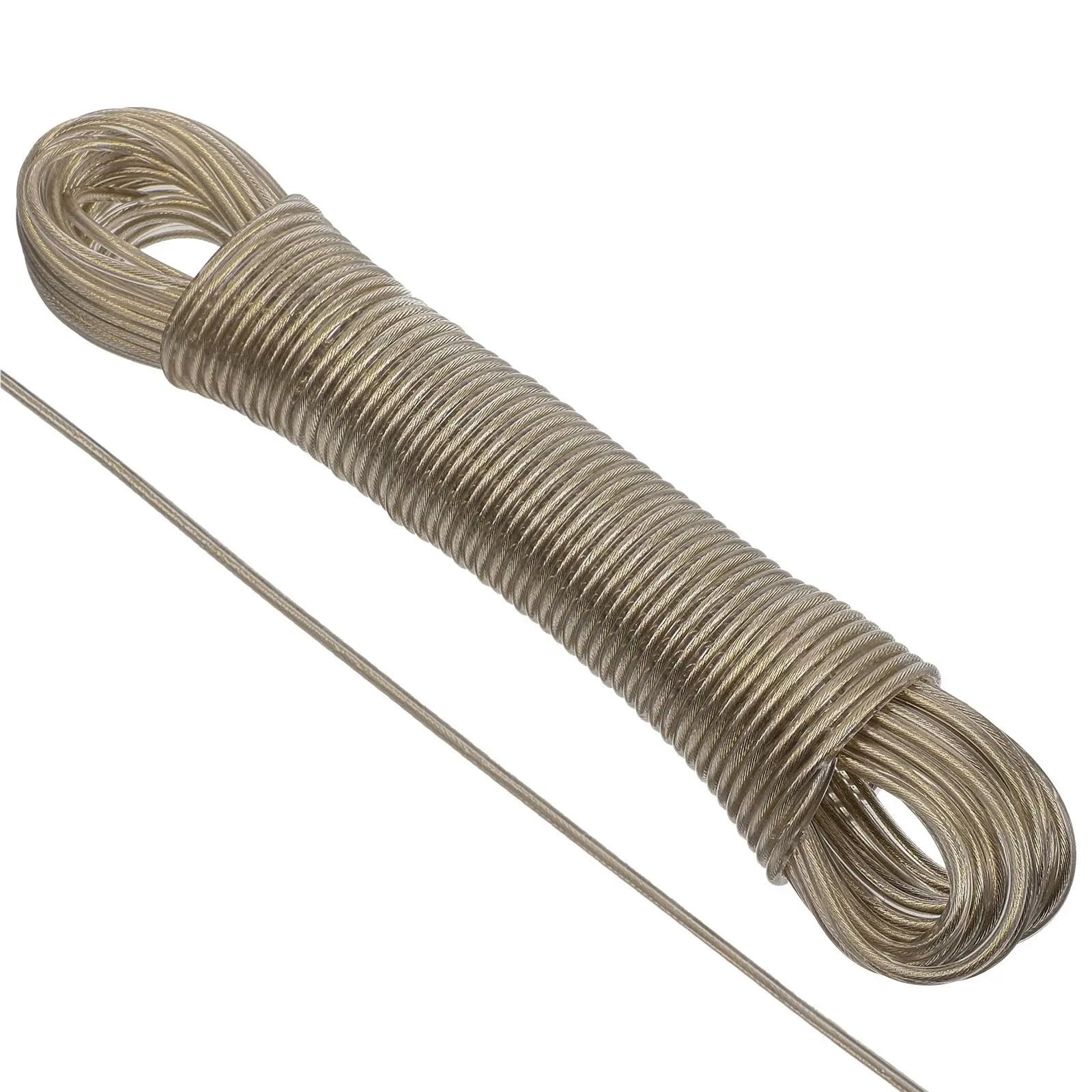 Drahtseil mit Kunststoffbeschichtung, 40,0 m, PVC-Wäscheleine, rostfrei, wasserdicht, Trockenseile, for Reisen, Camping, Wandern, for den Innen- und Außenbereich