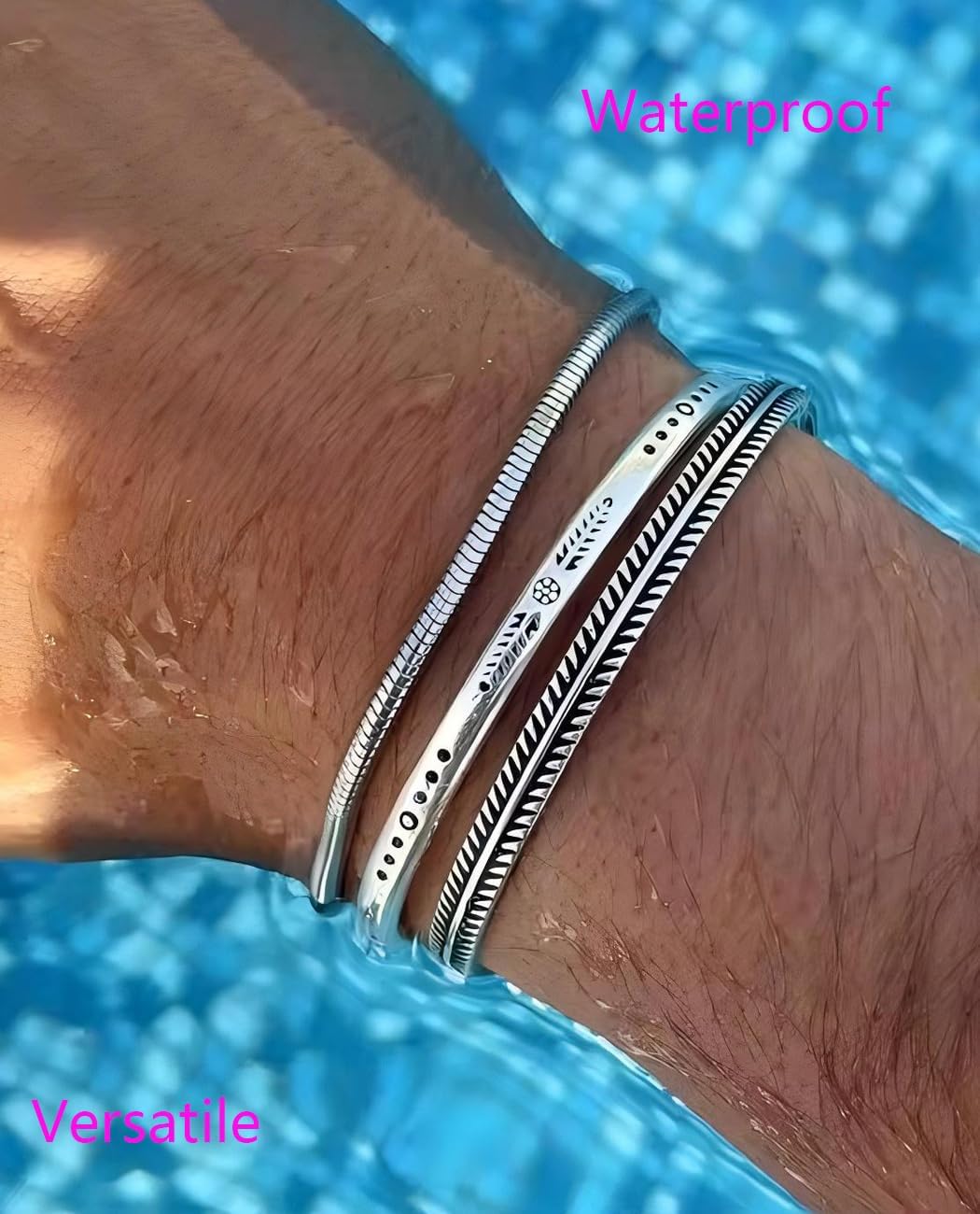 Men's S925 Sterling Silver Bracelet, Casual Elegant Men's Jewelry, Snake Chain Bracelet Large to Small Sterling Silver Gift for Men - Image 6