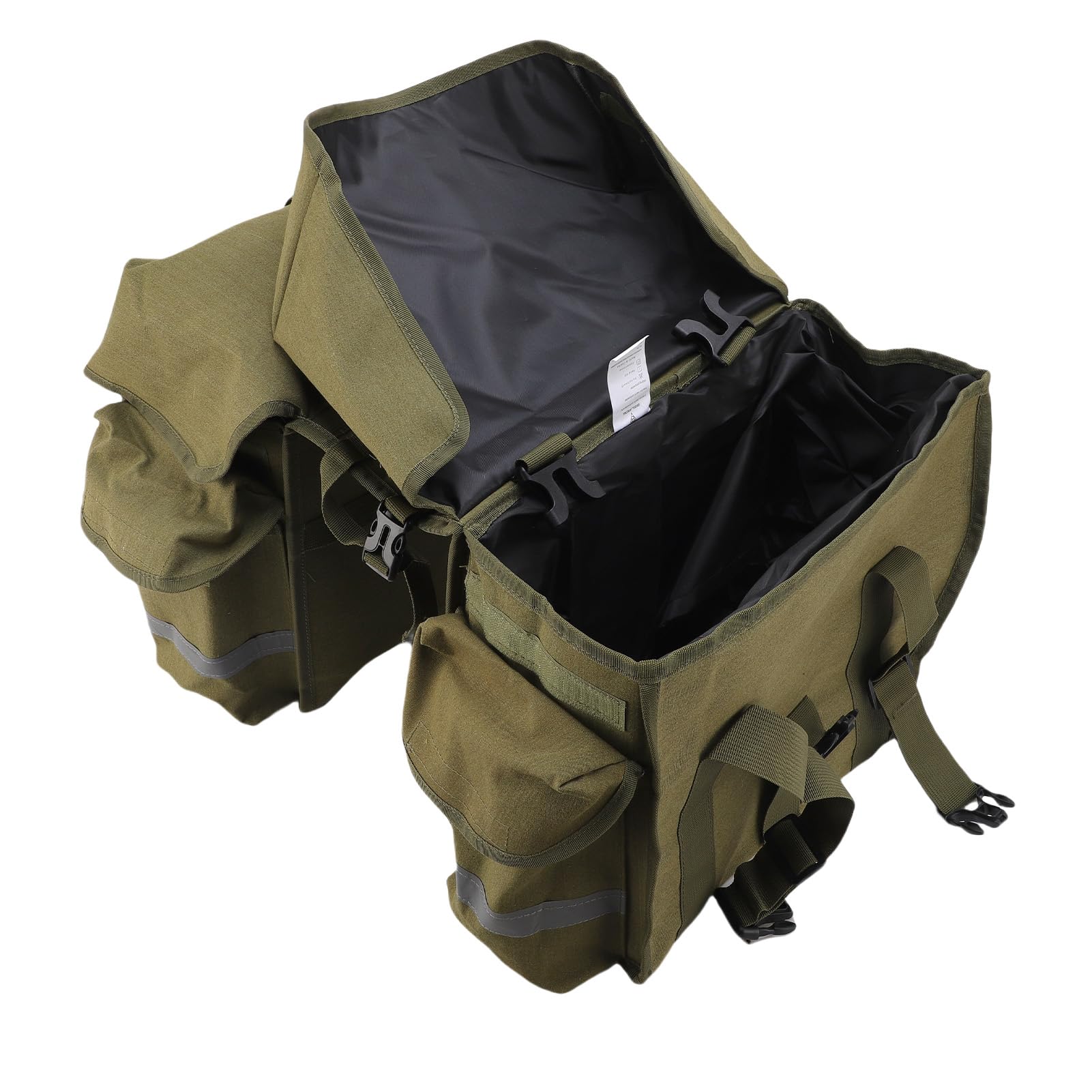 Borsa Doppia per Sedile Bici, Borsa Portapacchi Posteriore in Tela Impermeabile di Grande capacità, Portaoggetti per Ciclismo con Strisce Riflettenti, Ideale per Viaggi a Lunga Distanza (43