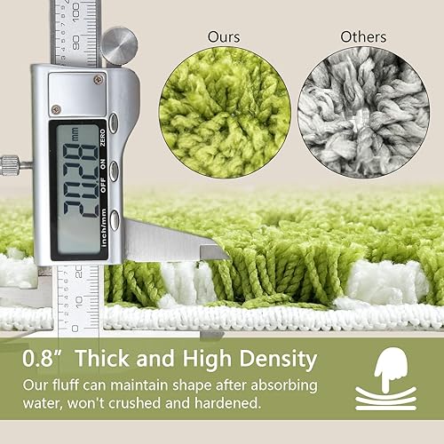 Miniatura 3 de Alfombras de baño de hojas verdes hierba, antideslizantes, lavables a máquina, decoración de baño, absorbentes de agua, para fregadero, bañera y