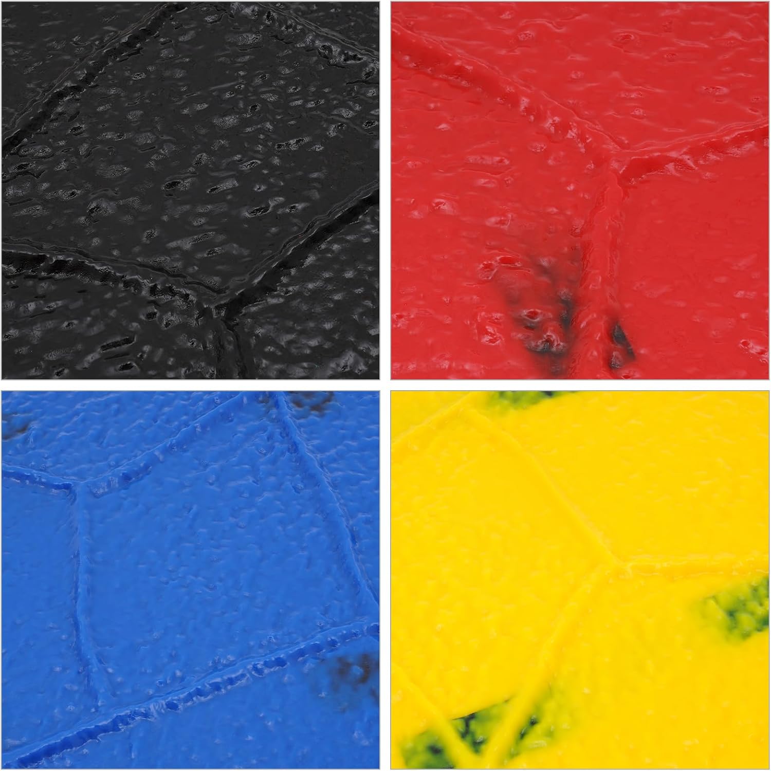 Concrete Stamping Molds, 23"x23" Concrete Stamps Mats Set, Concrete Cement Imprint Texture Stamp Mat 4 PCS Realistic Concrete Texture Mat, Stone Texture Mat for Walls/Floors