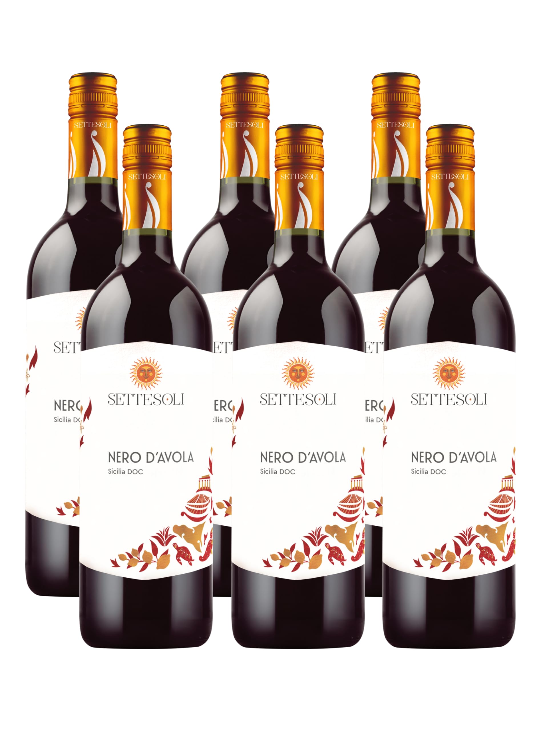 Settesoli Nero d'Avola vegan– Trockener würziger Rotwein aus Sizilien (6 x 0,75L)