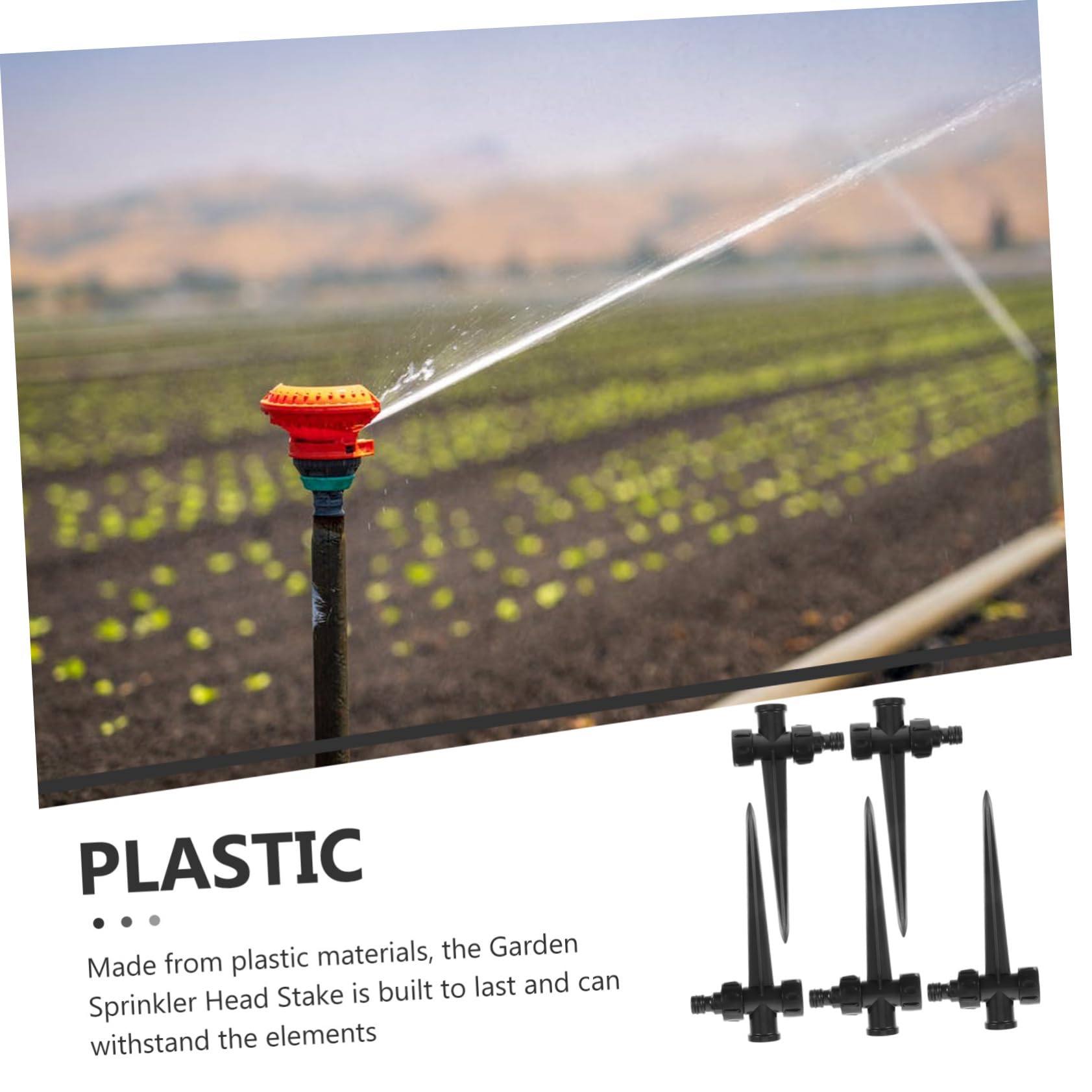 Abaodam 5 Set Sprinkler Rotante Automatico Spruzzatore Da Giardino Palo Dell'irrigatore Multi Dispositivi Di Irrigazione Delle Piante Fornitura Giardino Prato Alto Plastica Nero 5 Pezzi*5