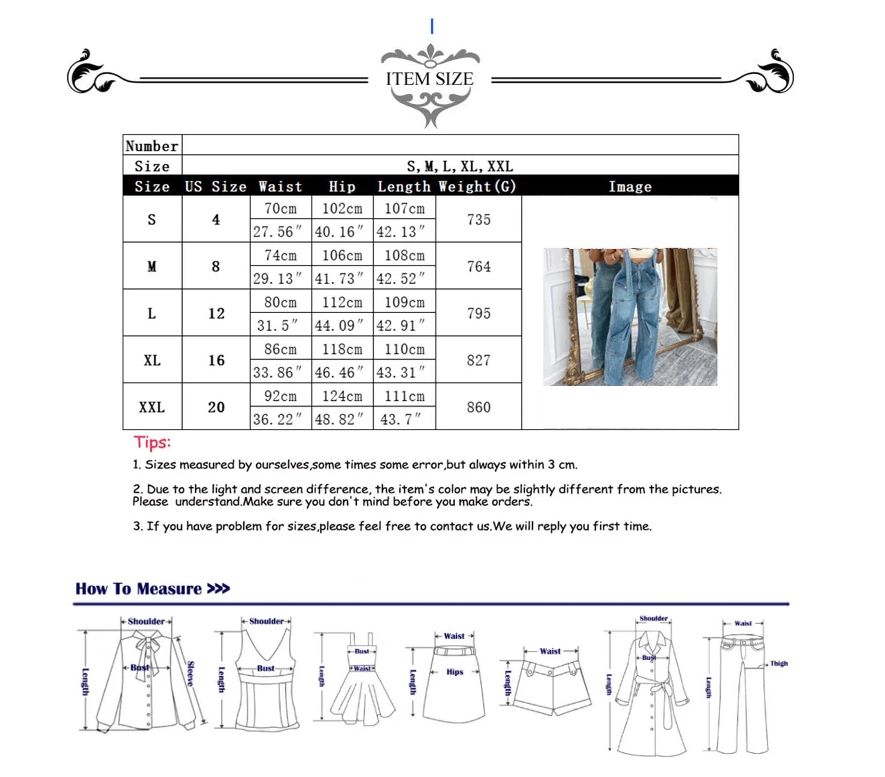 Damen-Overall Lässig Verstellbare Jeanslatzhosen Jumpsuits Hosen Weites Bein Cargo-Jeans-Overall
