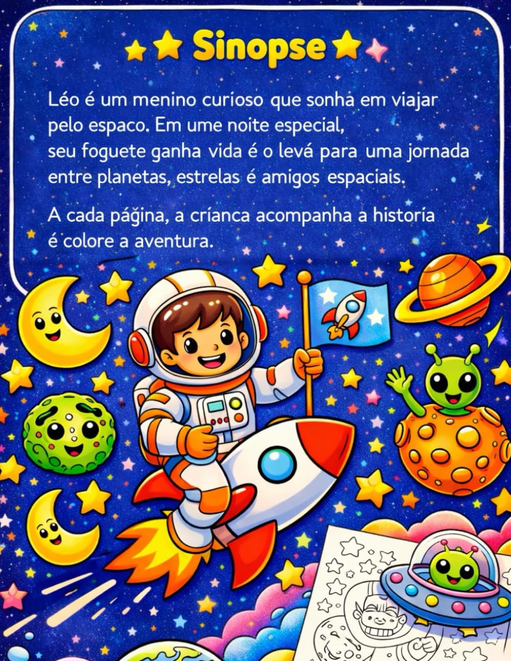 Léo, o Astronauta das Estrelas: Uma Aventura Para Ler e Colorir