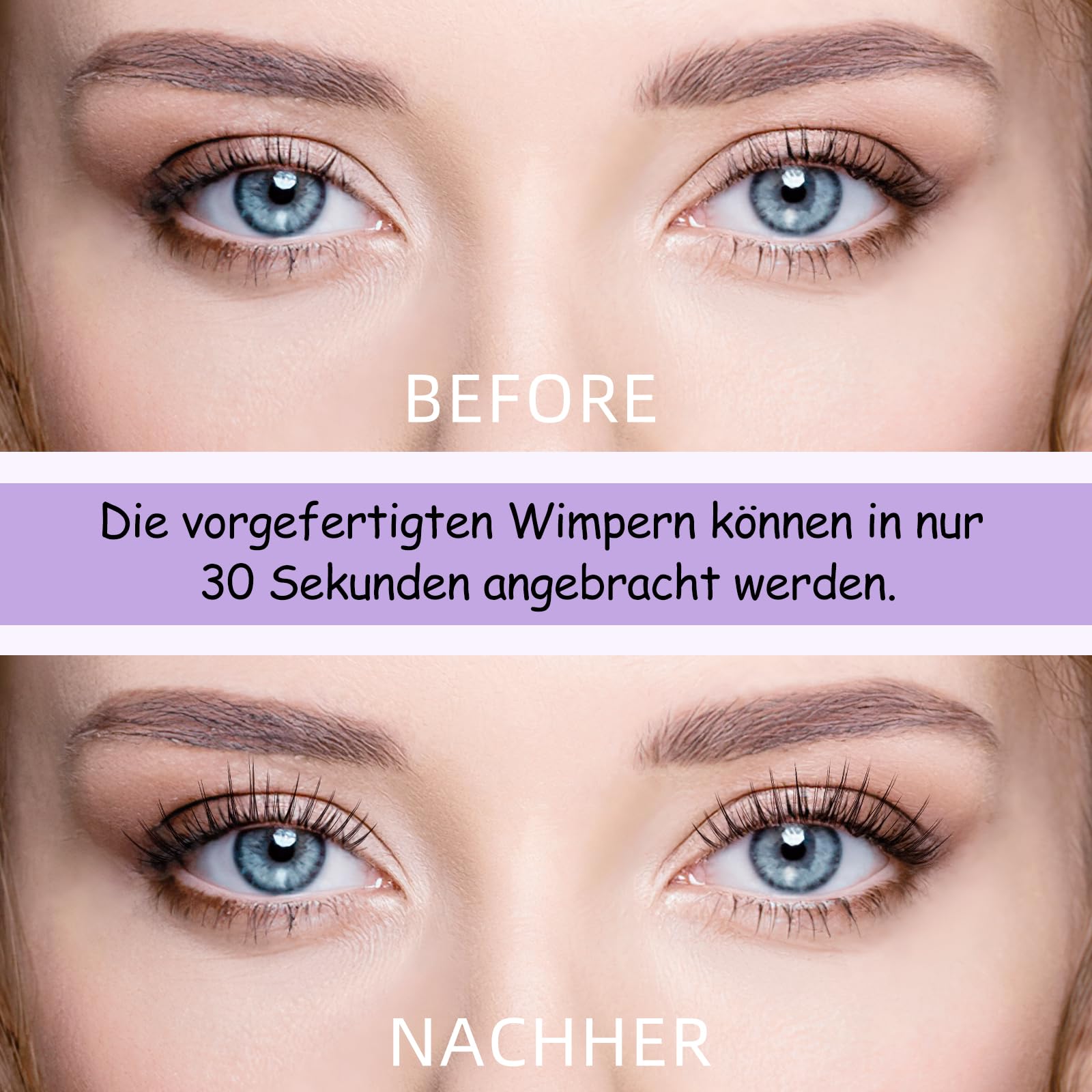 B&Q 10 Paar Natürliche Wimpern Wie Bei Wmipern Mit Unsichtbare Band Keine Lash Map Erforderlich! Wimpernverlängerungsset Mit Wimpernkleber Und Pinzette Für Neueinsteiger (idol)