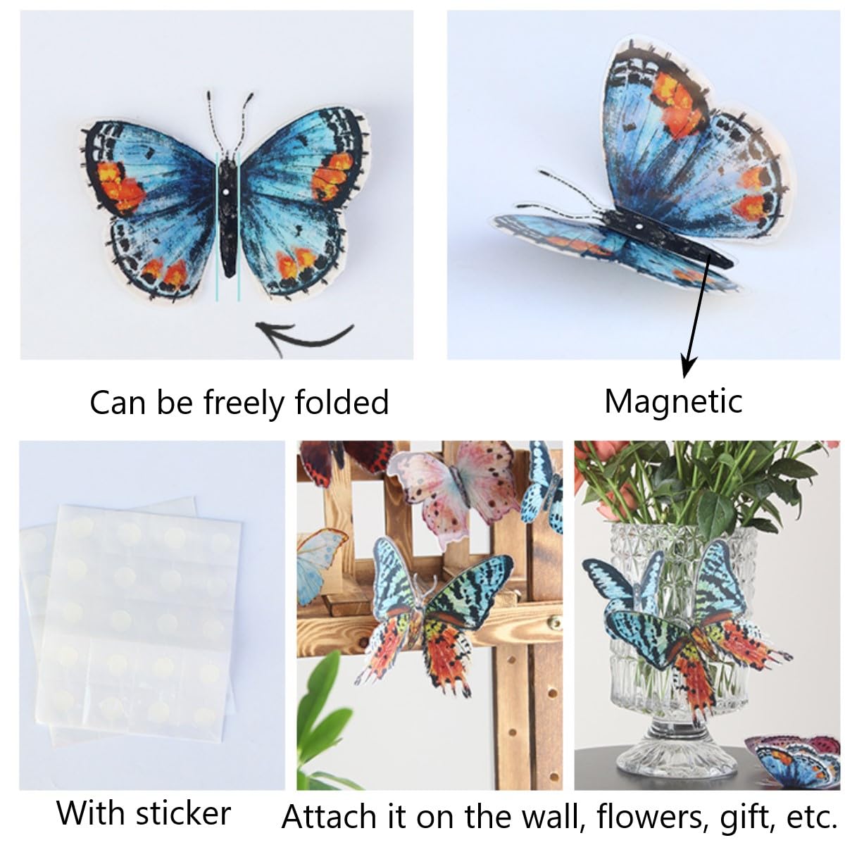 KARLOR 3D Butterflies Wall Sticker - 36 Pcs Butterfly Wall Decoration for Bedroom Wedding, Valentine Gift, Party & Flower Decor - Image 4