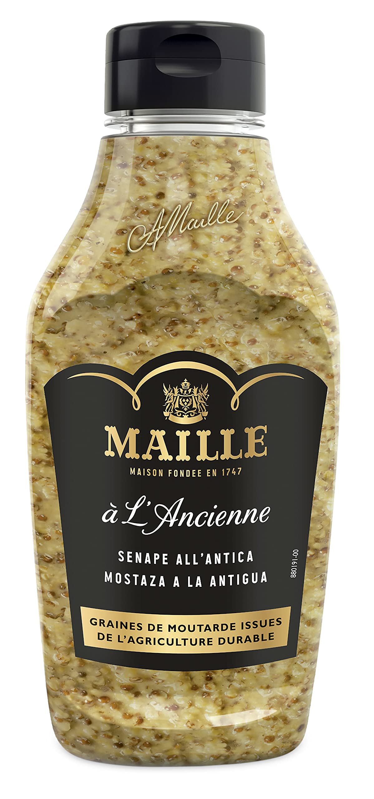 Maille Mostaza A La Antigua, Auténtica Mostaza Francesa Tradicional Granulada, Squeeze 240 ml