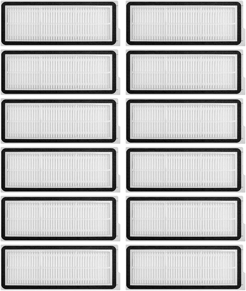 Paquete de 12 filtros HEPA de repuesto para Roborock QV35A/35S,Qrevo Curv/Edge | Filtración de polvo eficiente, fácil reemplazo, piezas de repuesto para robot aspirador, accesorios de limpieza doméstica