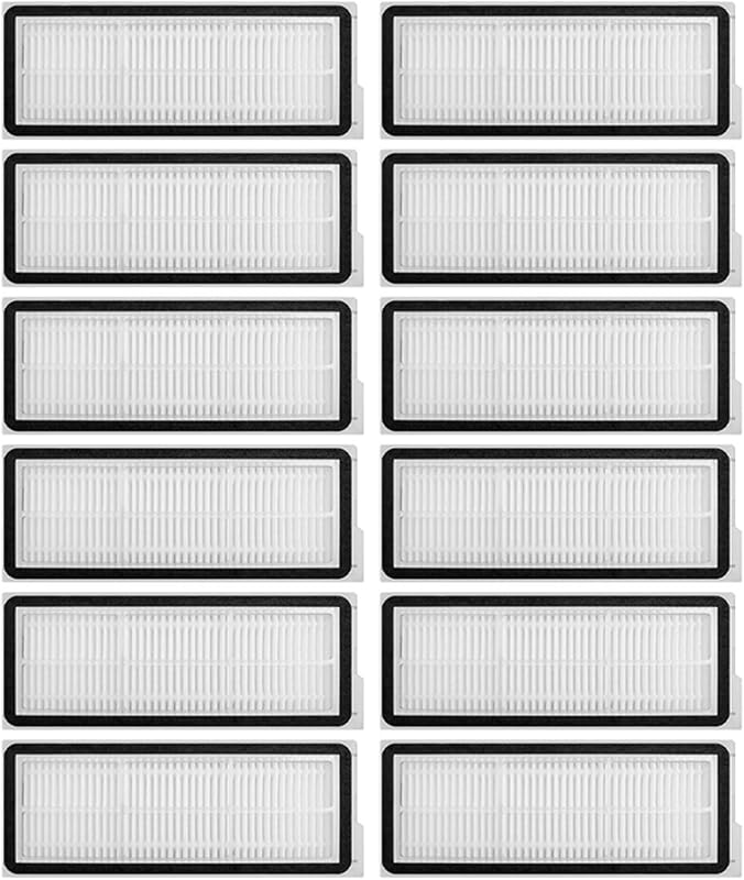 Paquete de 12 filtros HEPA de repuesto para Roborock QV35A/35S,Qrevo Curv/Edge | Filtración de polvo eficiente, fácil reemplazo, piezas de repuesto para robot aspirador, accesorios de limpieza doméstica