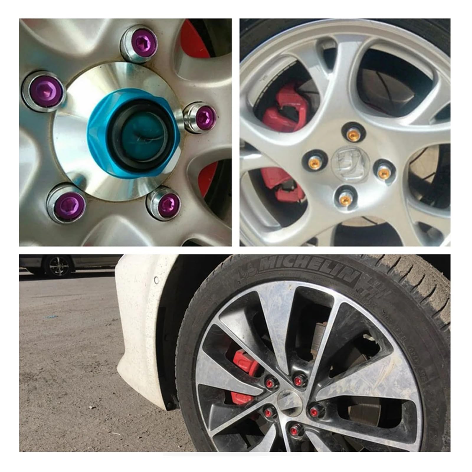 Tuercas de Rueda Tuercas De Rueda Carreras, Fórmula Heptágono Oculta, Bloqueo Ruedas Acero, Llanta Bellota, Extremo Cerrado, 20 Unids/set(Black,M12x1.5)