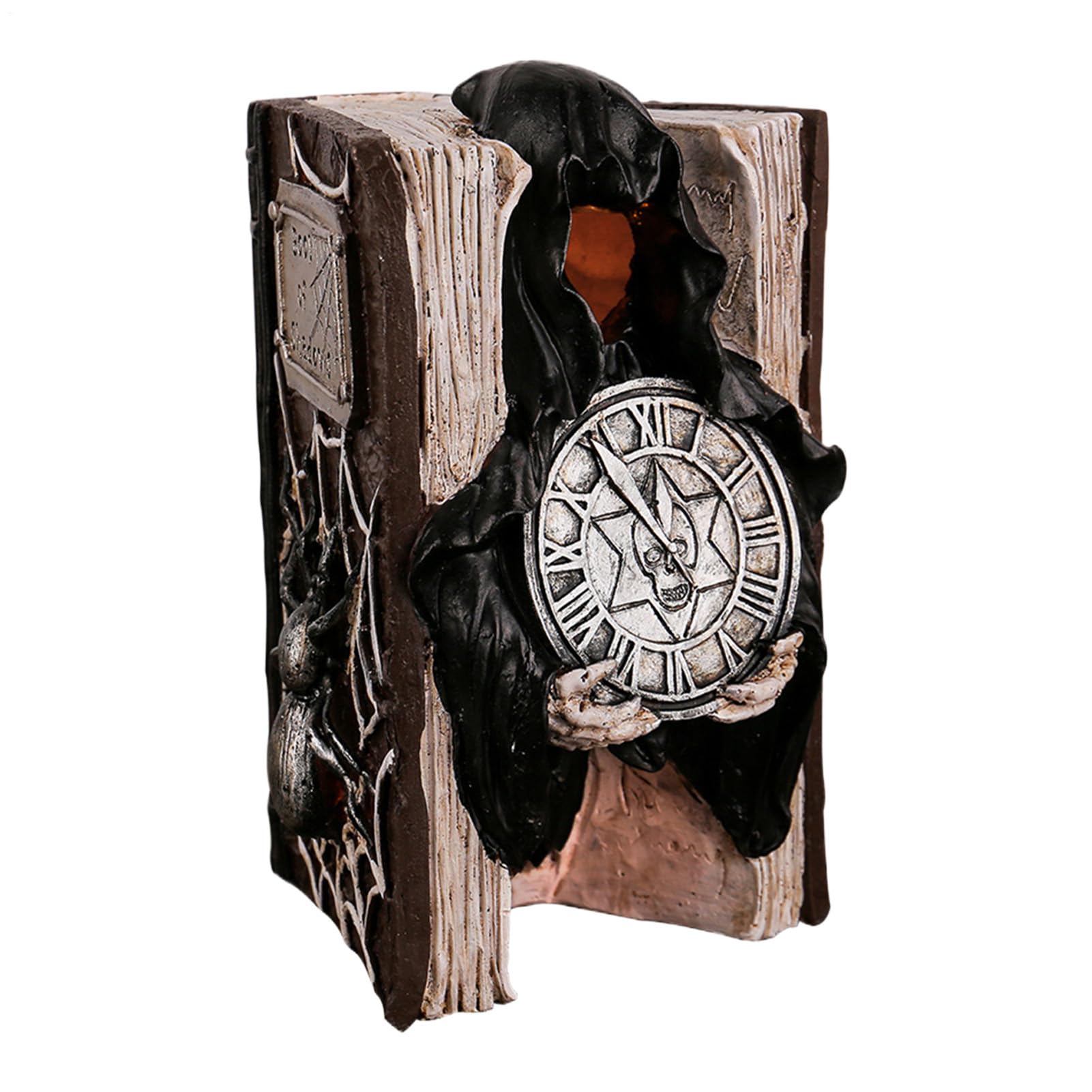 Livre d'Halloween en résine lumineuse vintage pour déco de chambre