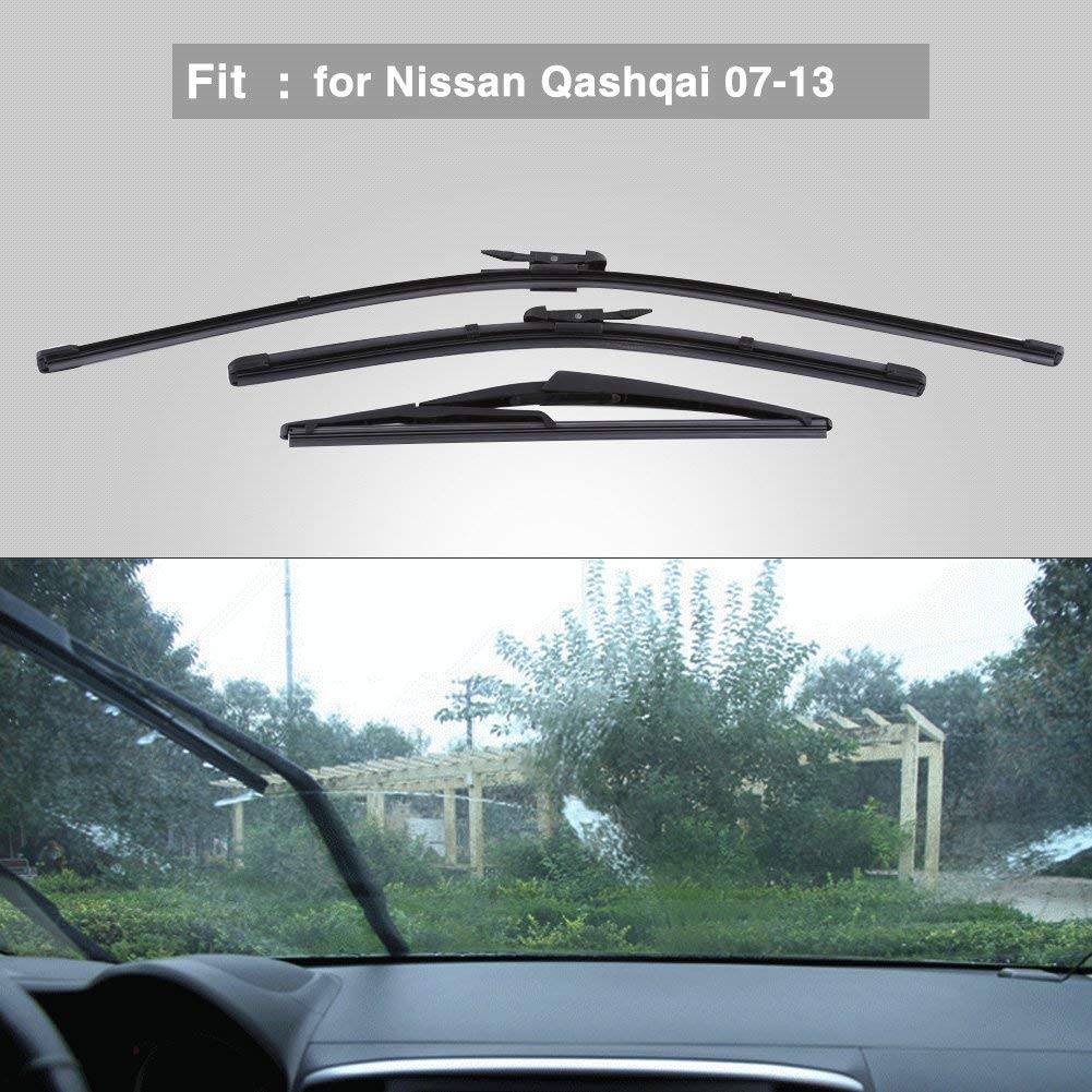 escobillas limpiaparabrisas Frente del coche Rear Window parabrisas limpiaparabrisas para Nissan Qashqai 2007-2013
