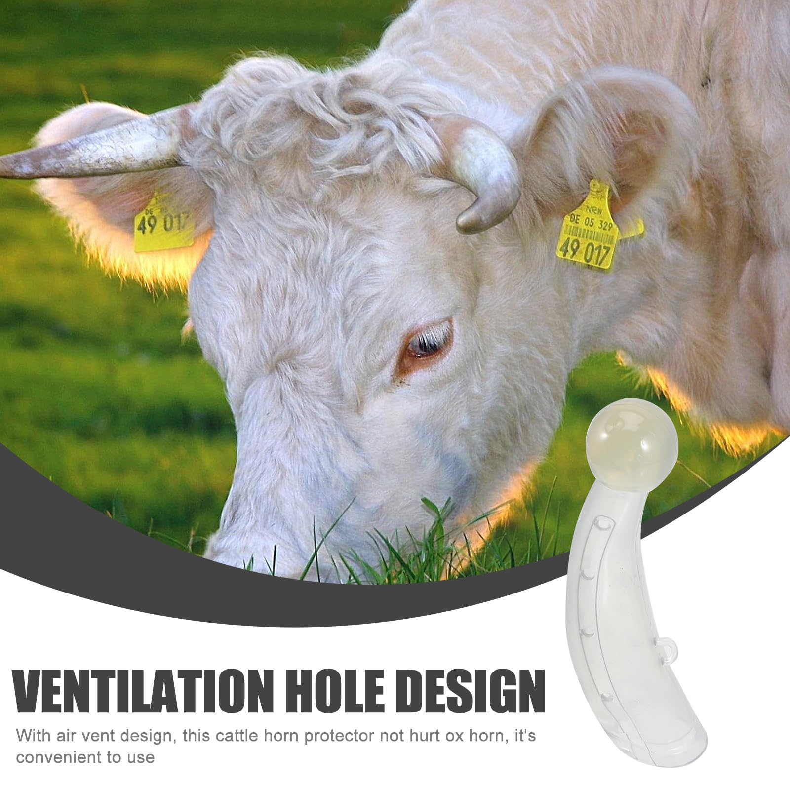 DOITOOL Protezione per Corna di Bue in Silicone 2 Paia (piccolo e Grande) Copertura Anti-combattimento per Bovini Accessorio Agricolo per Fattoria e Allevamento