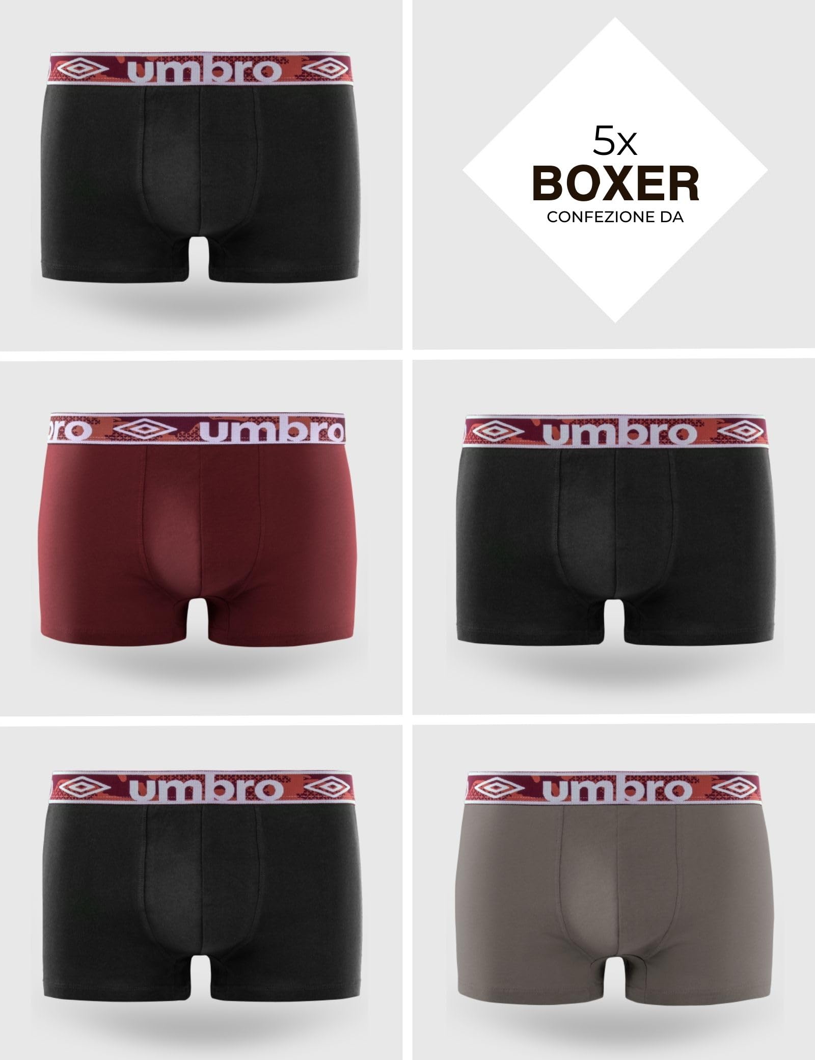 Umbro Boxer (Pacco da 5) Uomo