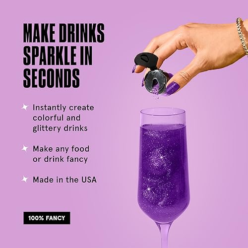 Miniatura 4 de Fancy Sprinkles Purpurina comestible, 100% comestible para alimentos y bebidas espumosos, sin sabor ni textura (0.14 oz, morado amatista)