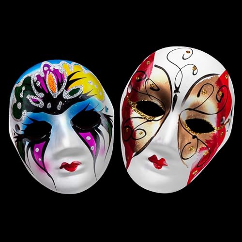 Miniatura 6 de Qavctw Máscara de papel maché para manualidades, máscaras en blanco para decorar bricolaje, máscaras pintables para Halloween, cosplay, fiesta de